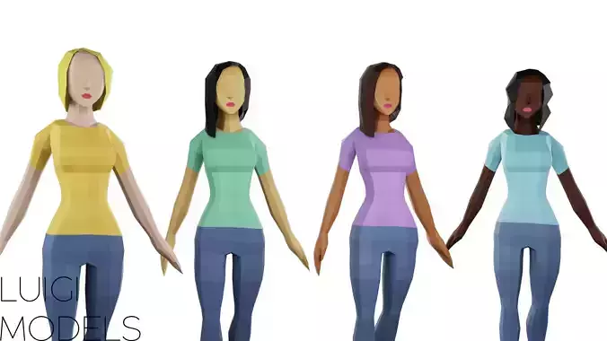 Low Poly Female - Rigged