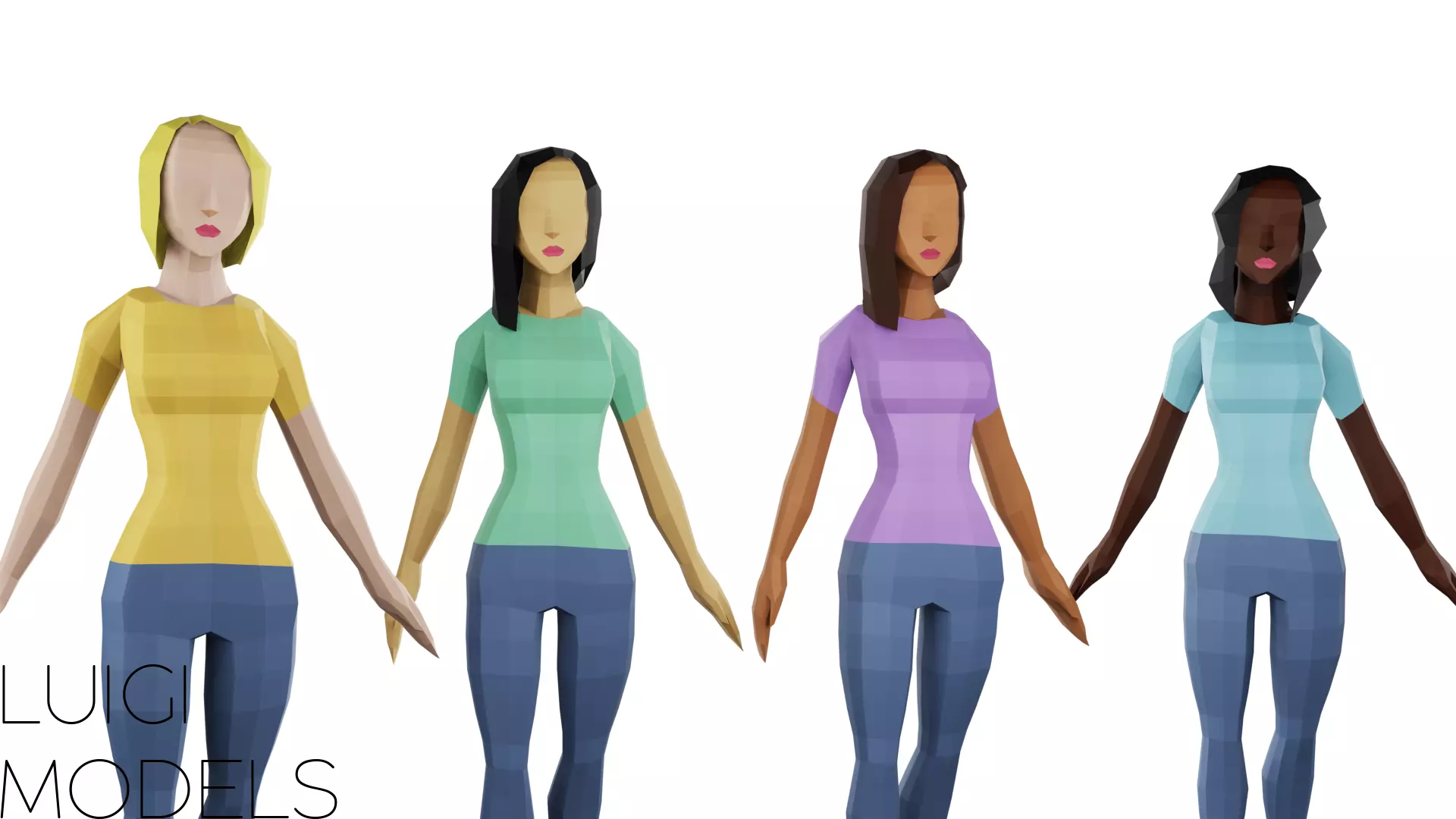 3D model Low Poly Female - Rigged VR / AR / low-poly | CGTrader