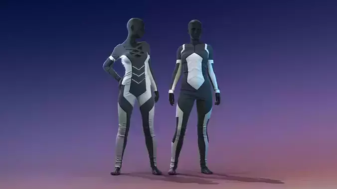 Realistic 3D Models Of Female Sci-Fi Suits