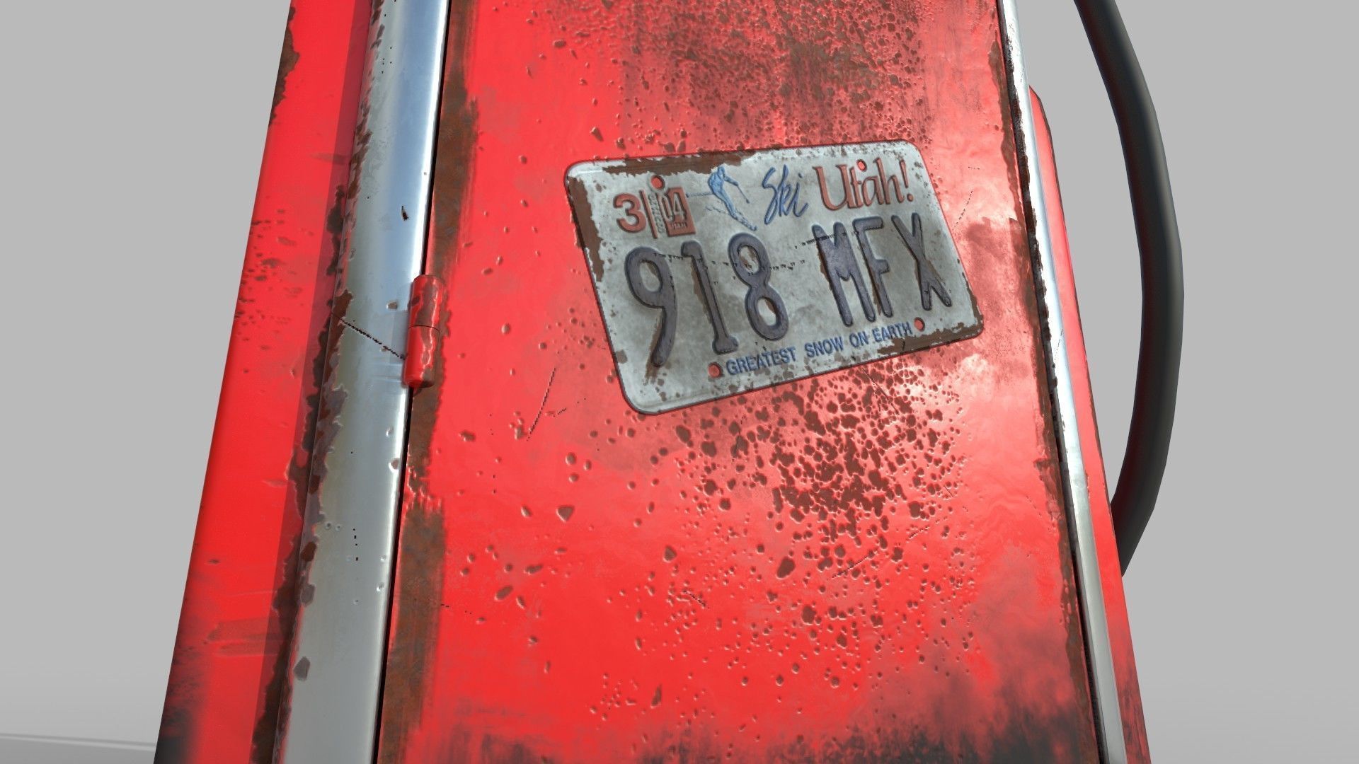 Old retro gas station - gas station low poly Low-poly 3D model_4