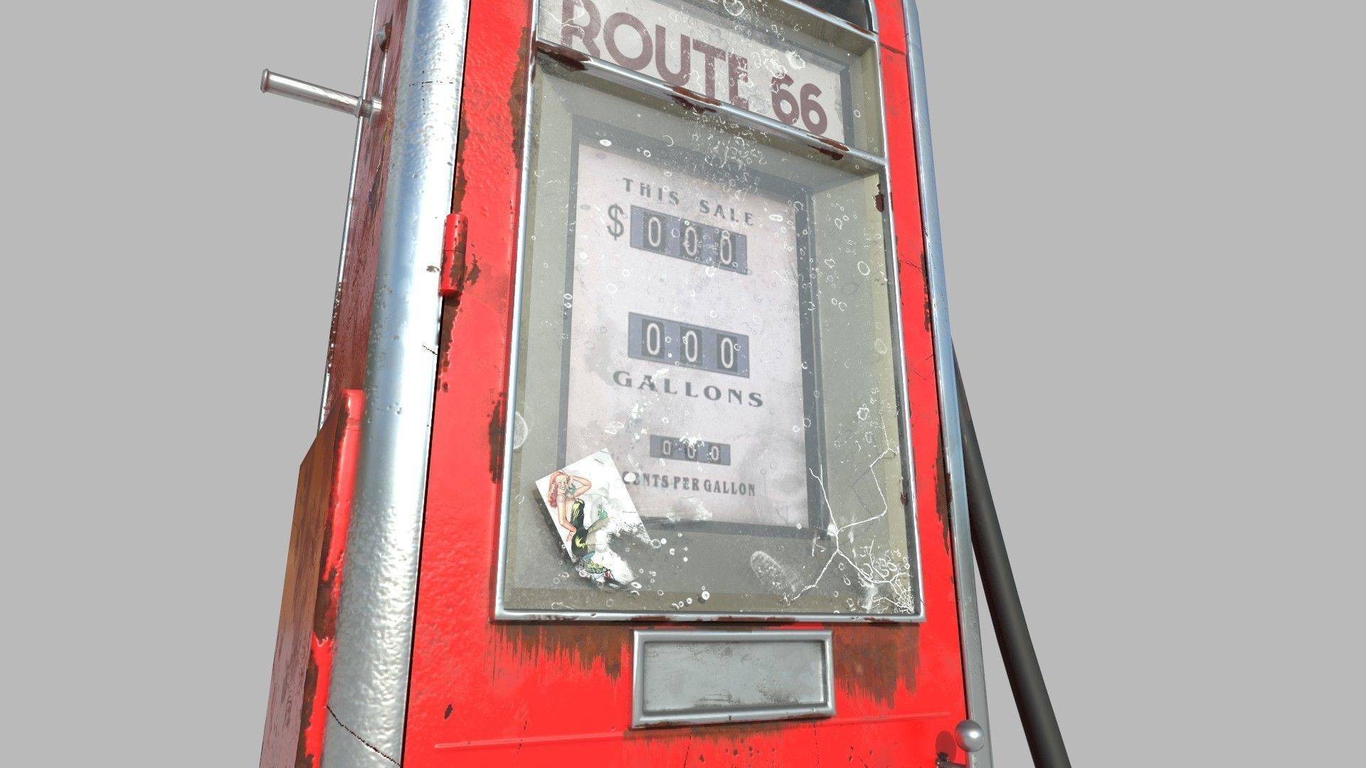 Old retro gas station - gas station low poly Low-poly 3D model_5