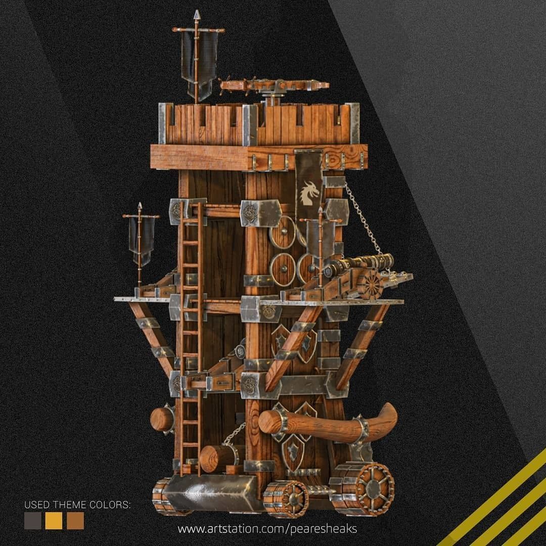 Siege Tower - Castle Environment Modelling  - PBR - Game ART Texture_2