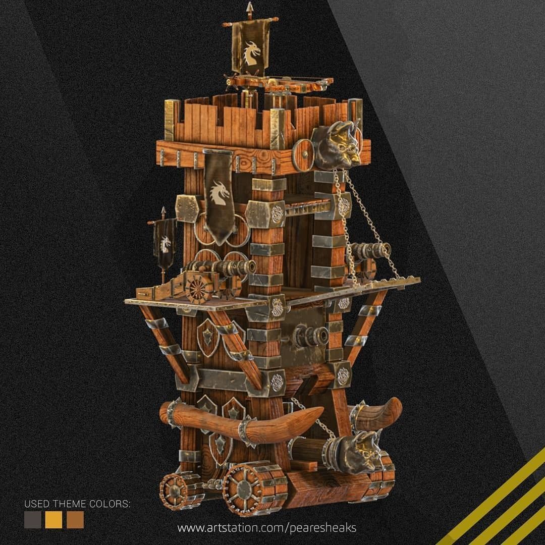 Siege Tower - Castle Environment Modelling  - PBR - Game ART Texture_1