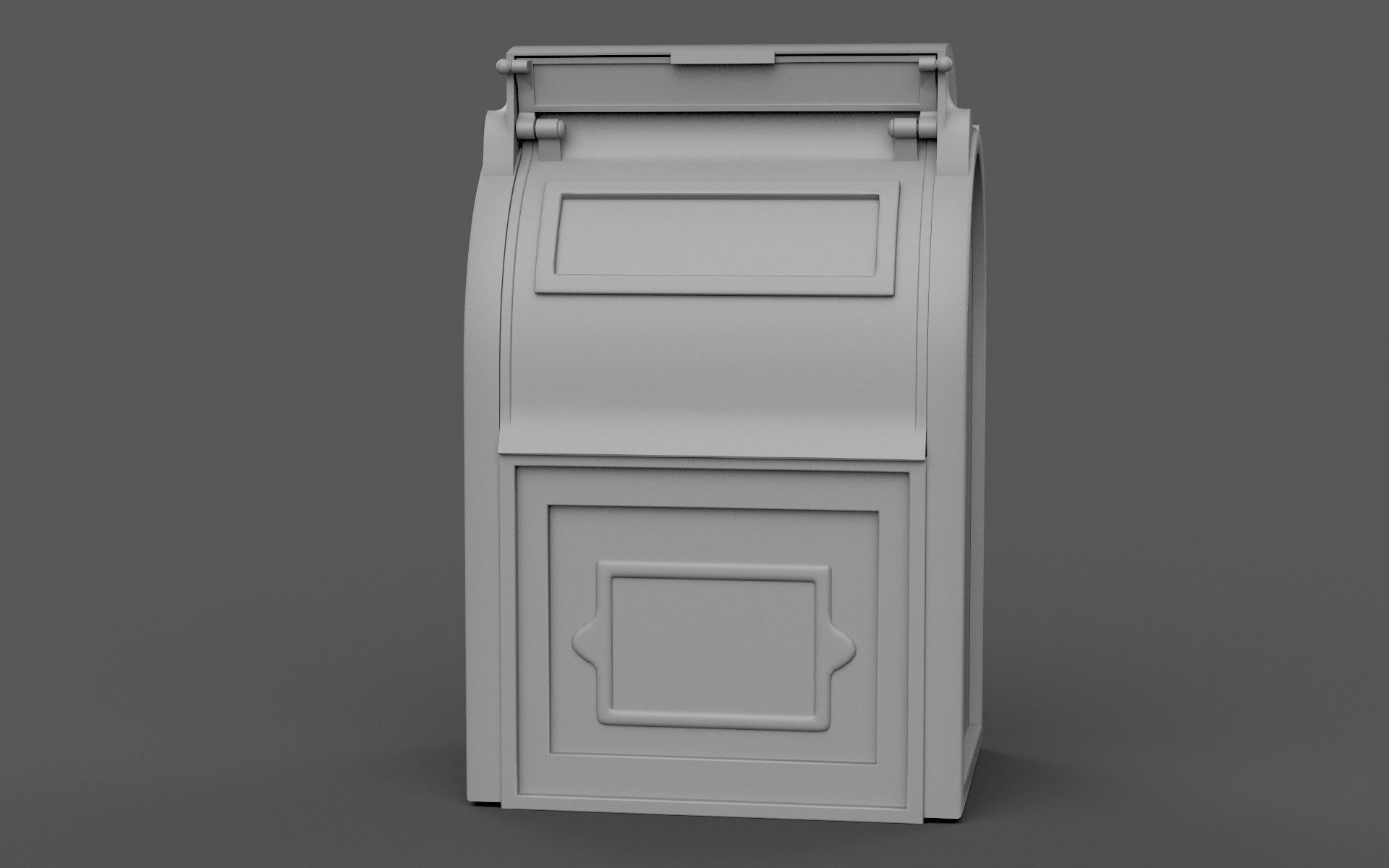 Mailbox old mail box Low-poly 3D model_2