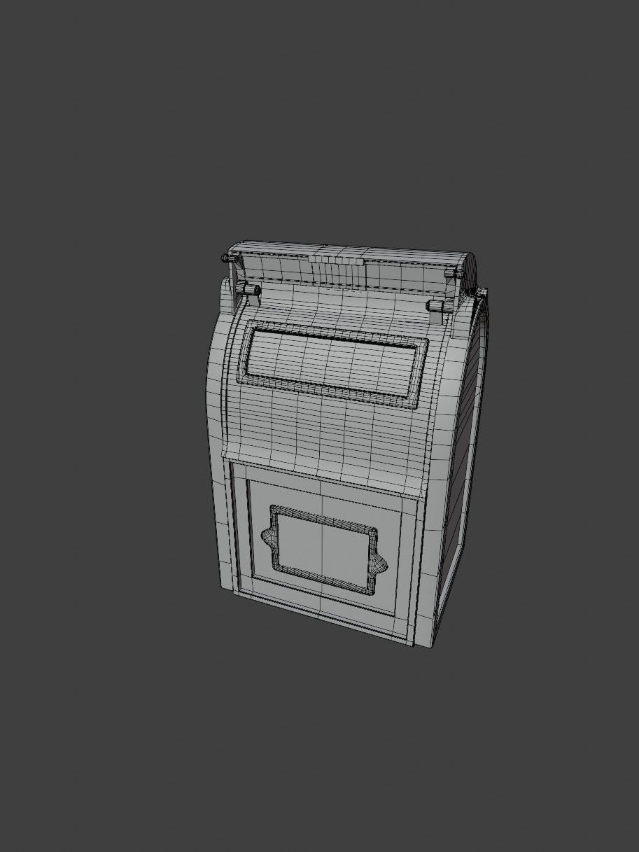Mailbox old mail box Low-poly 3D model_3