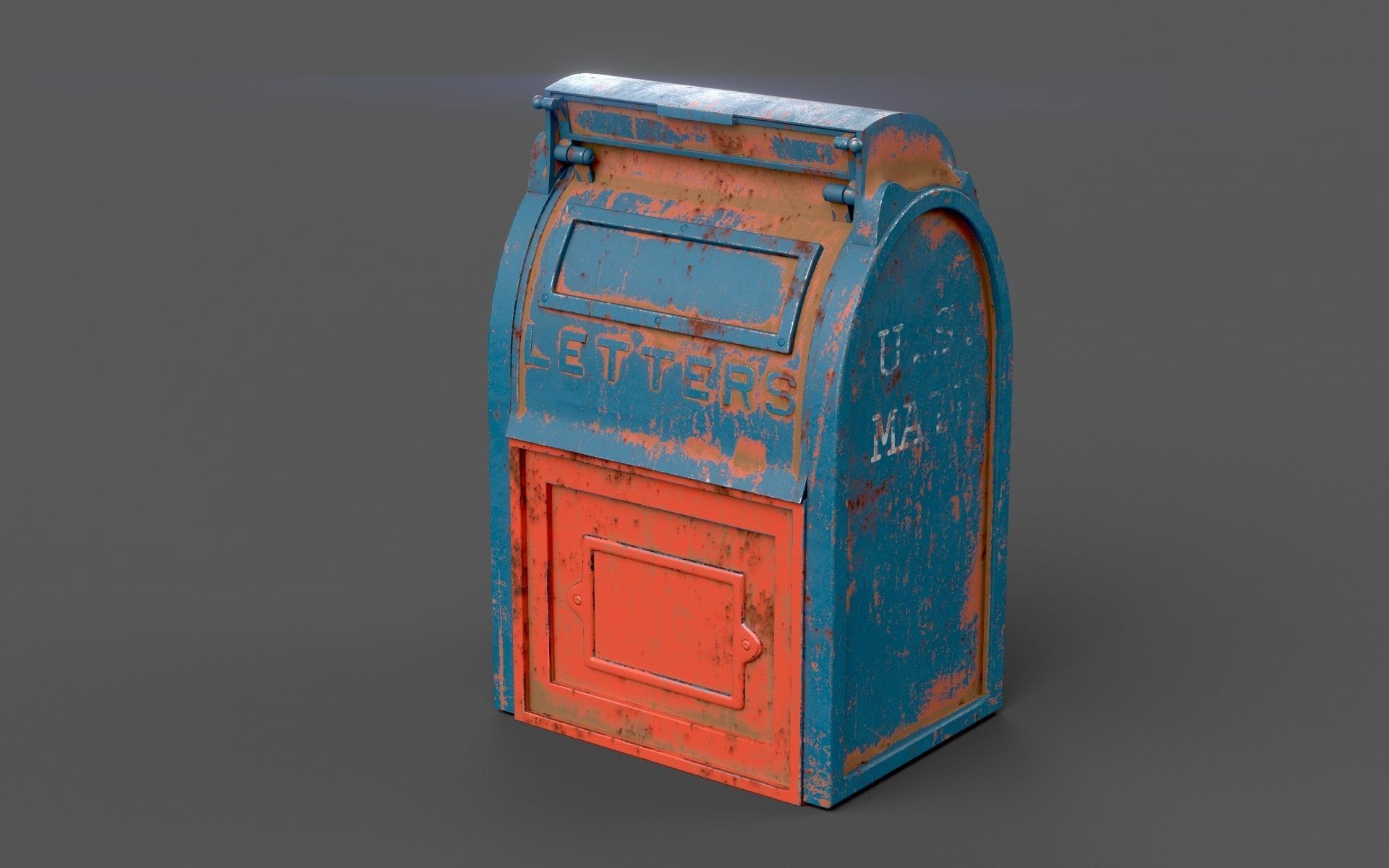 Mailbox old mail box Low-poly 3D model_1