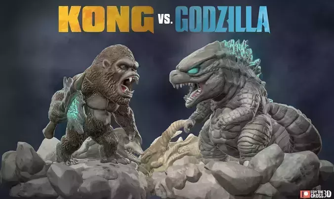 Kong VS Godzilla   3D print model