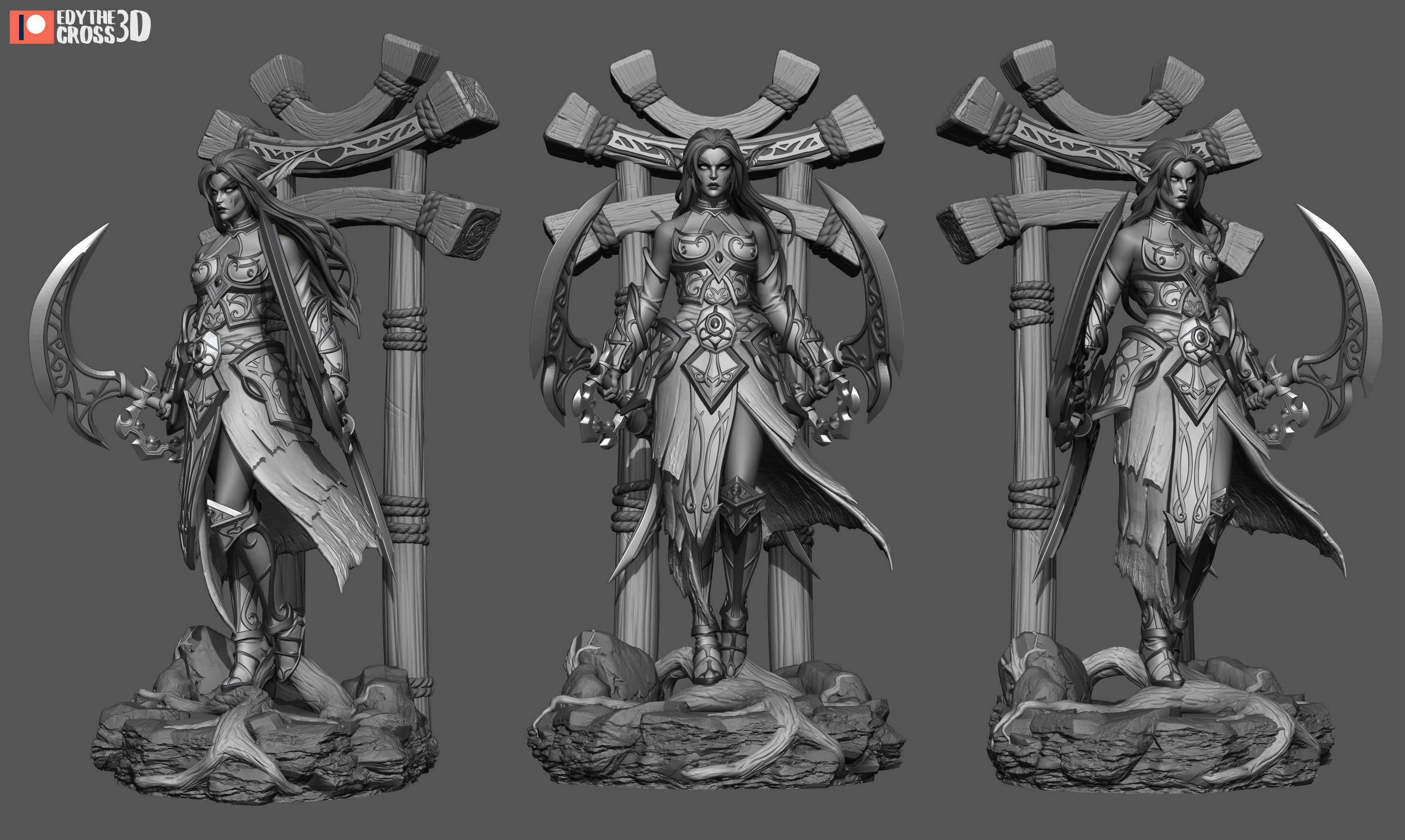 Tyrande Whisperwind - World of Warcraft 3D print model_3