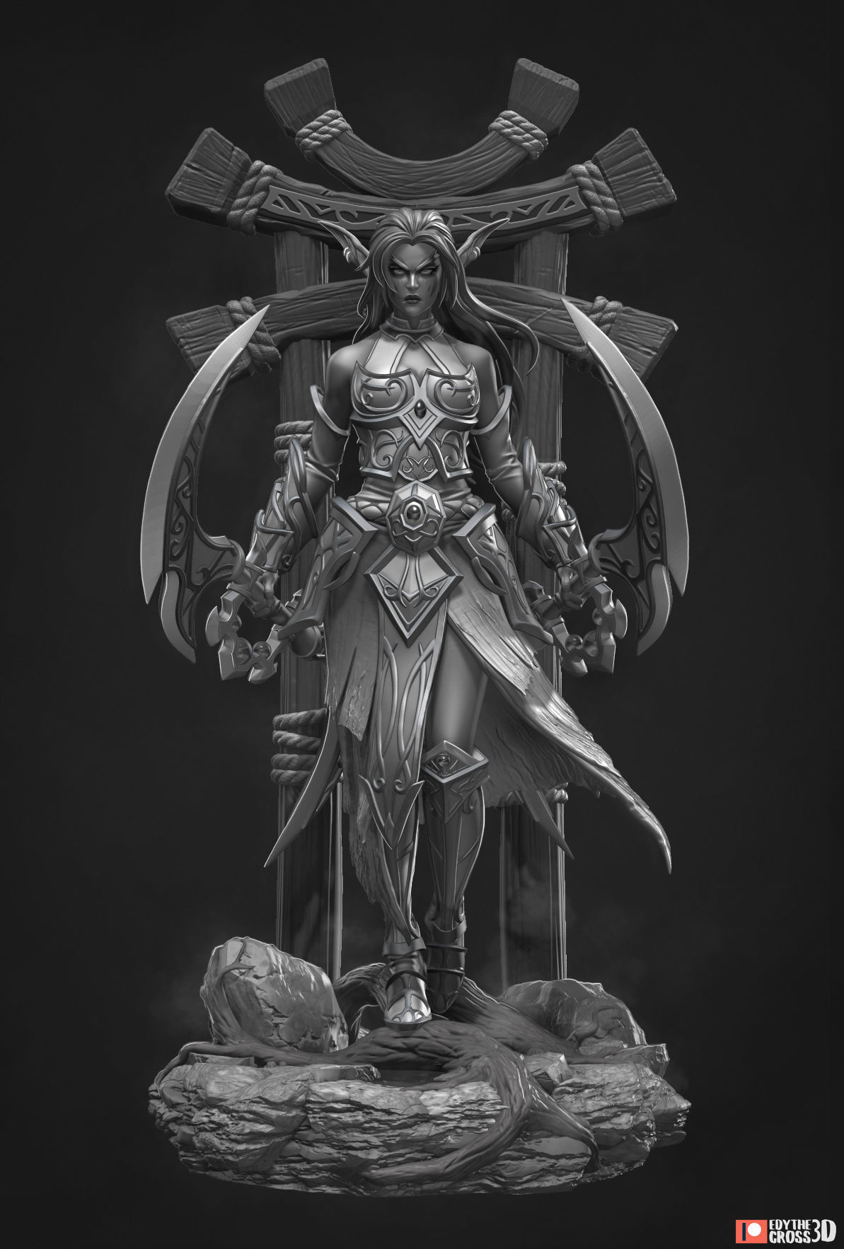 Tyrande Whisperwind - World of Warcraft 3D print model_1