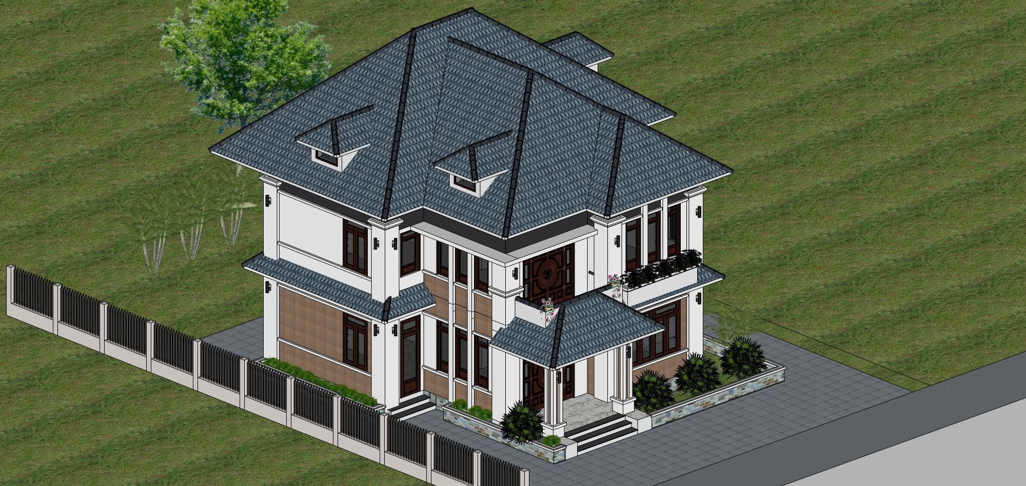 P185-Sketchup 1001 - House  3D model_8