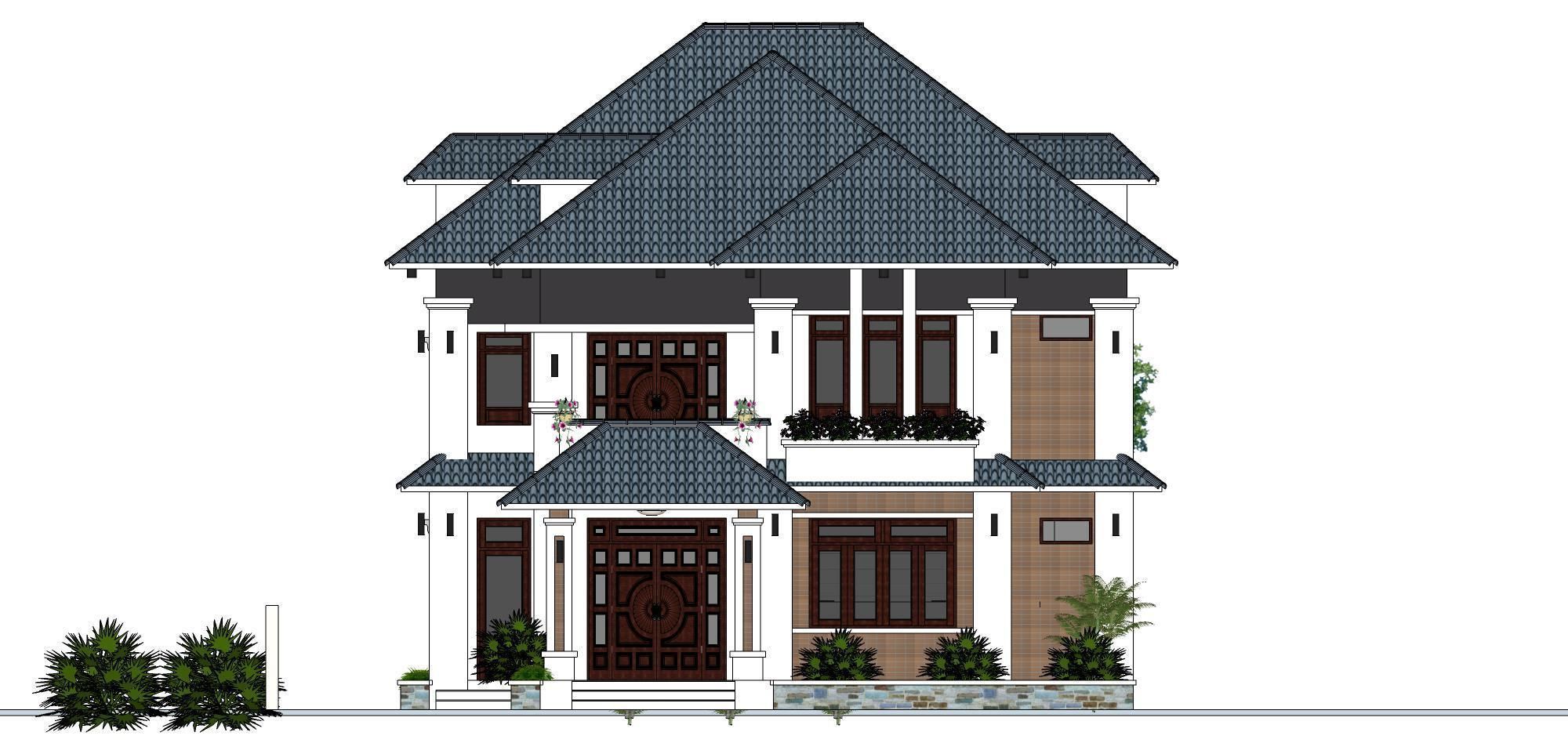 P185-Sketchup 1001 - House  3D model_4