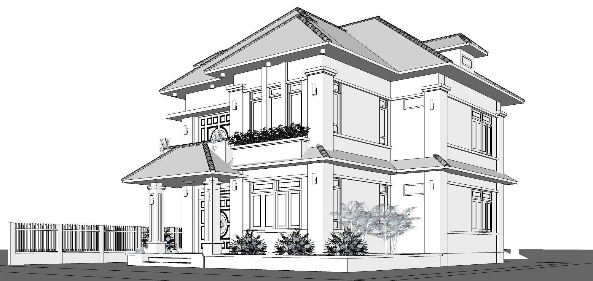 P185-Sketchup 1001 - House  3D model_12