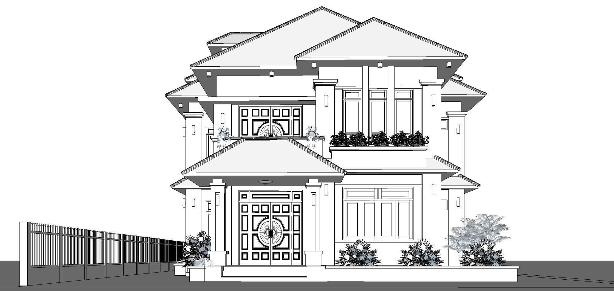 P185-Sketchup 1001 - House  3D model_11