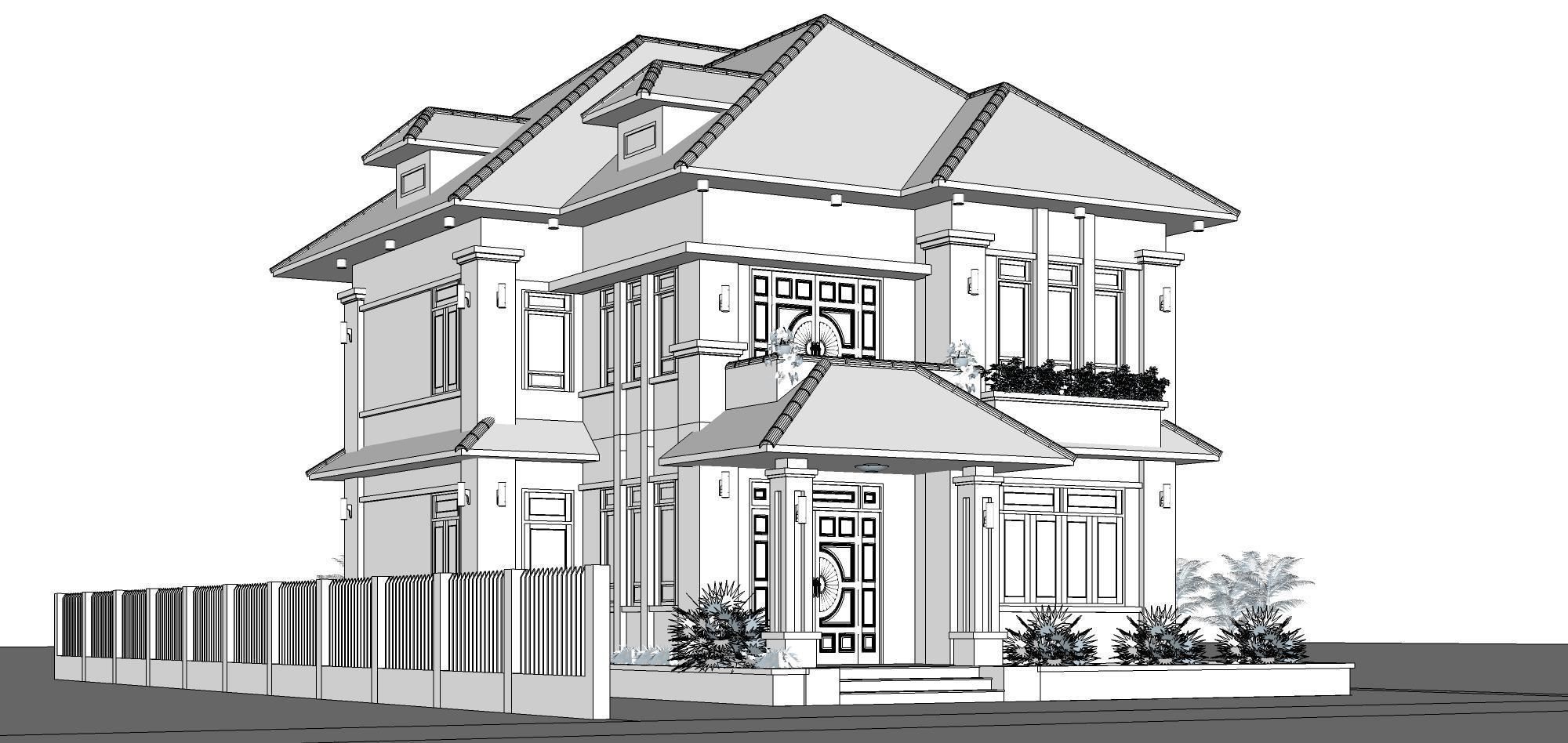 P185-Sketchup 1001 - House  3D model_10