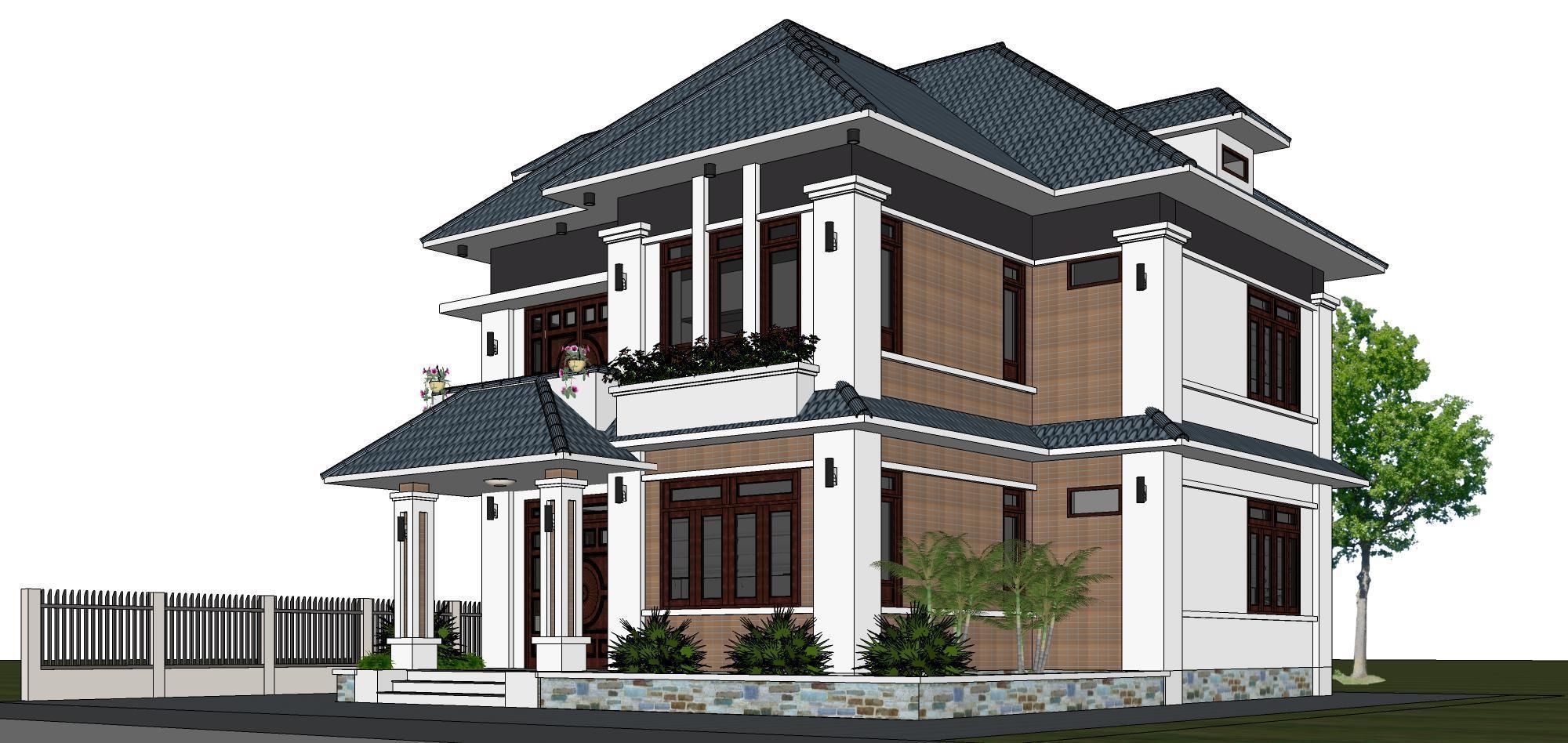 P185-Sketchup 1001 - House  3D model_2