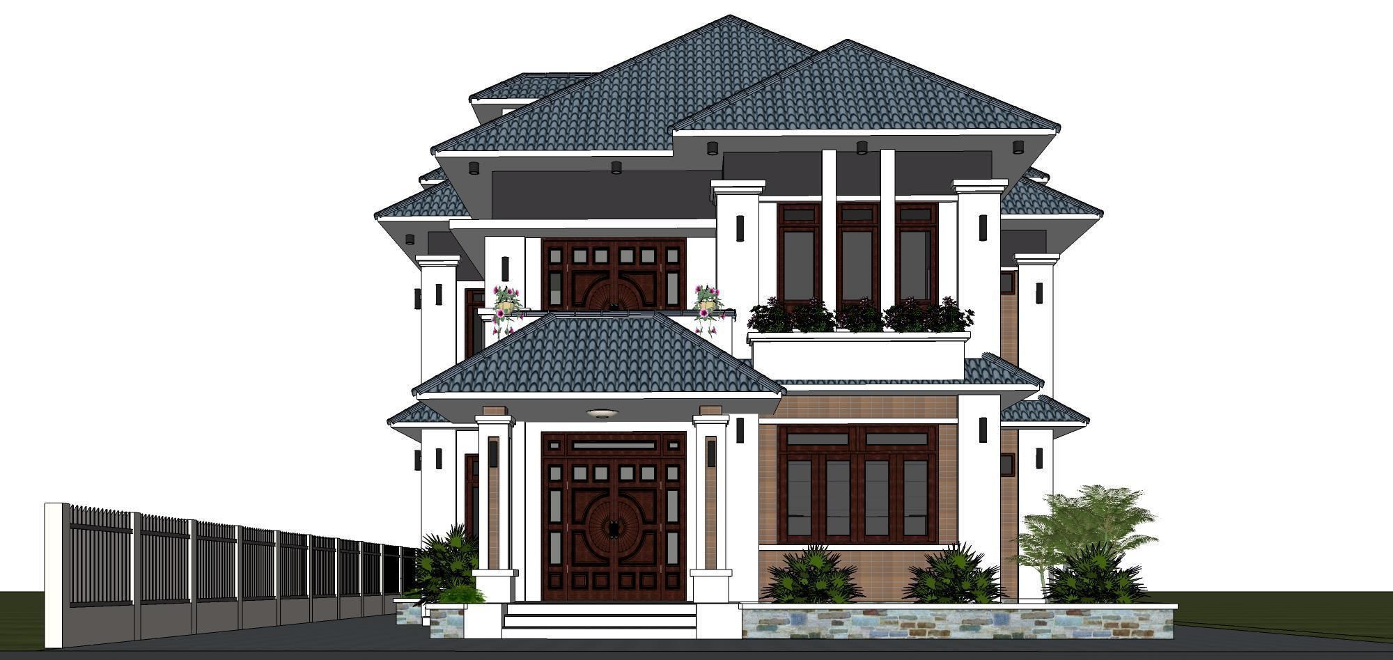 P185-Sketchup 1001 - House  3D model_1