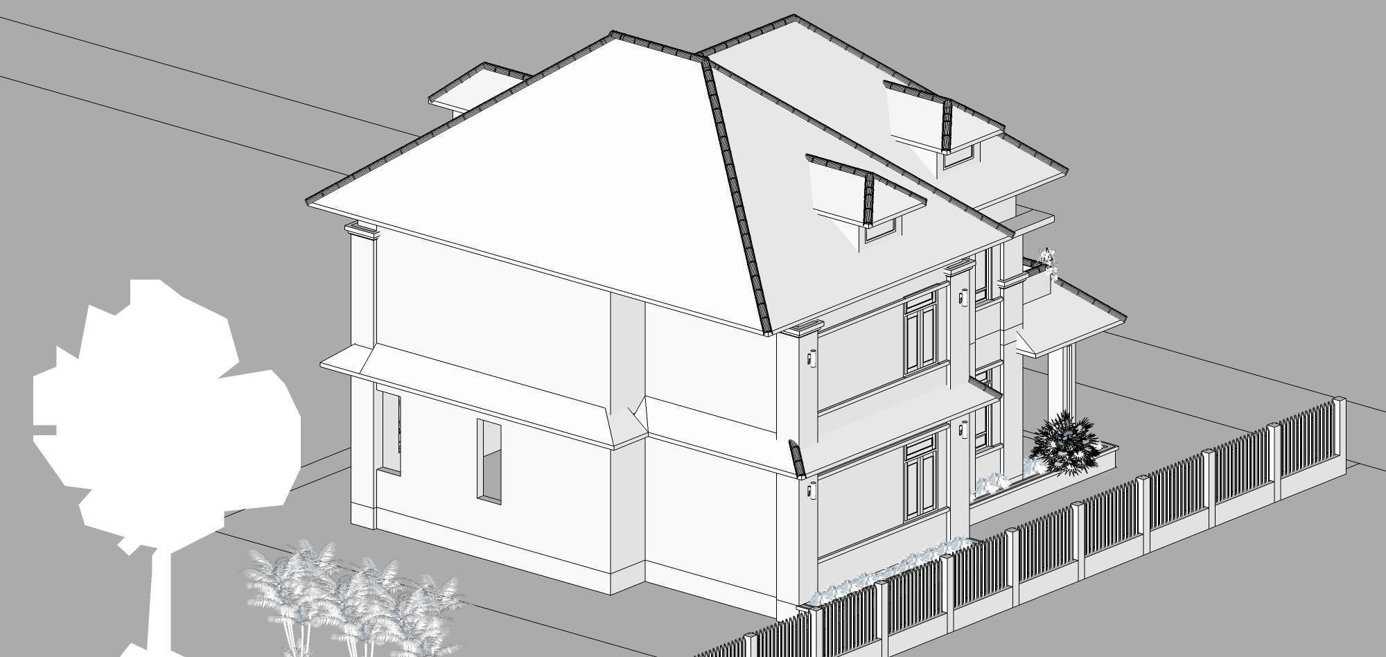 P185-Sketchup 1001 - House  3D model_19