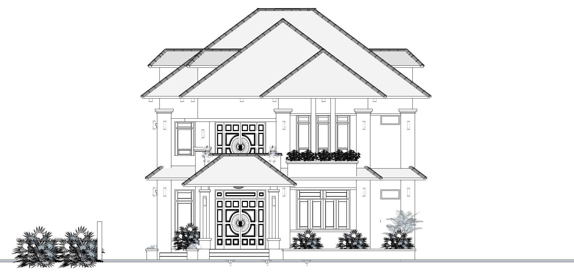 P185-Sketchup 1001 - House  3D model_14