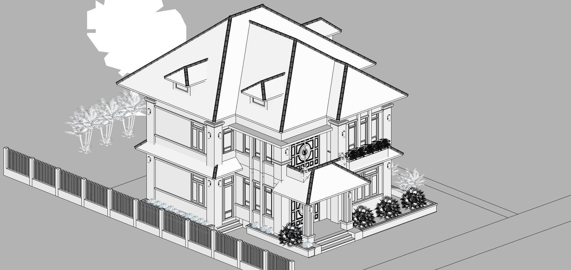 P185-Sketchup 1001 - House  3D model_18
