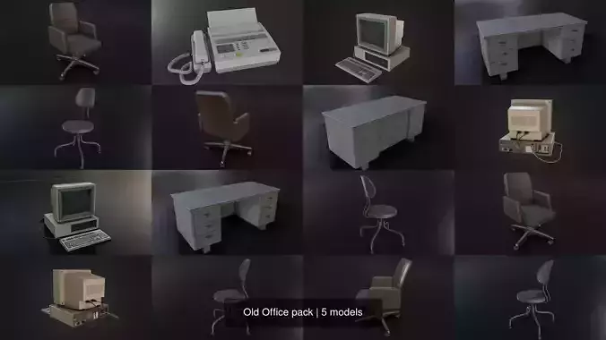 Old Office pack 3D Model Collection