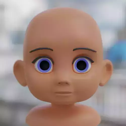 Baby head Free 3D model