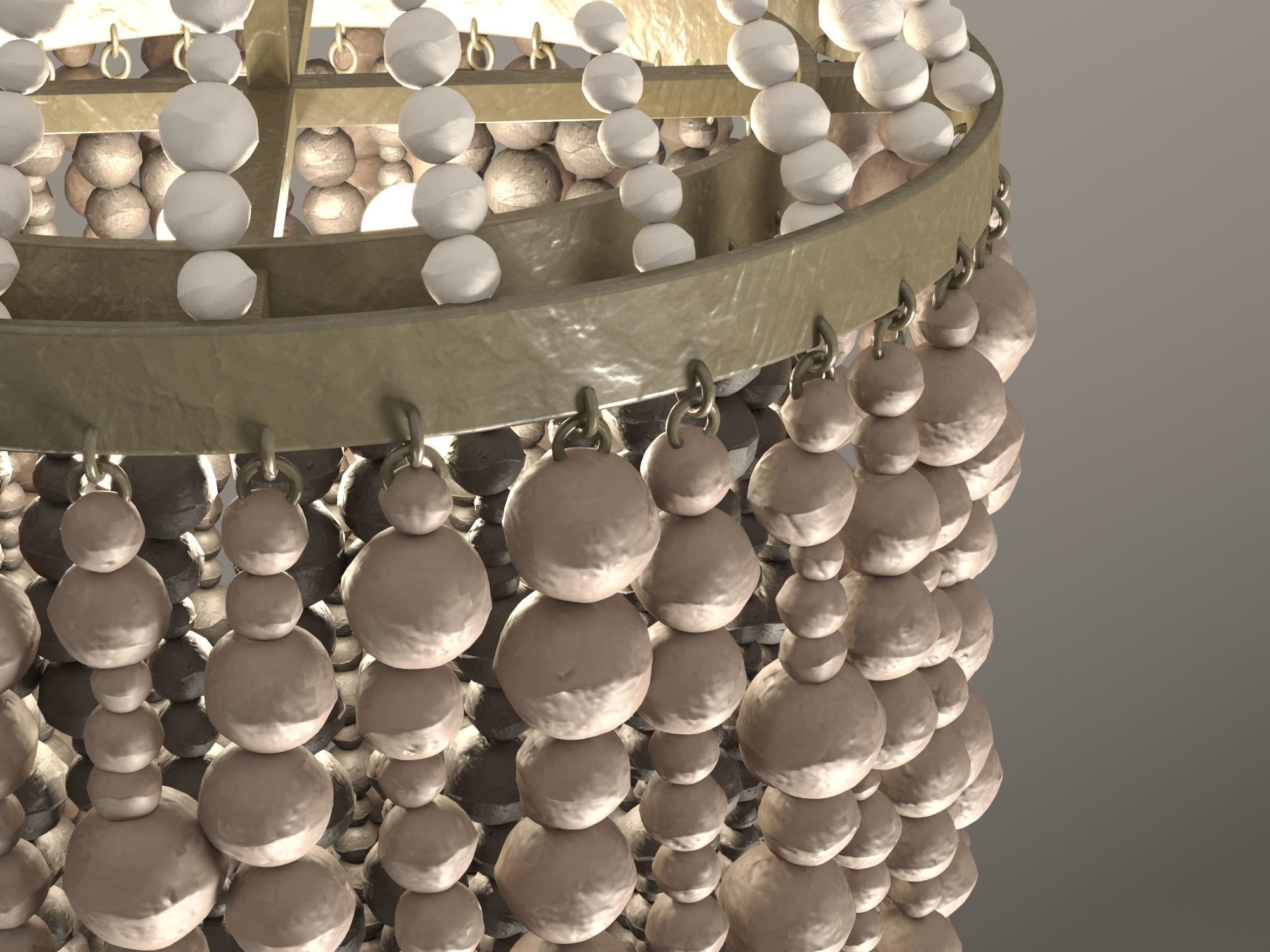 Beaded clay pendant 3D model_1