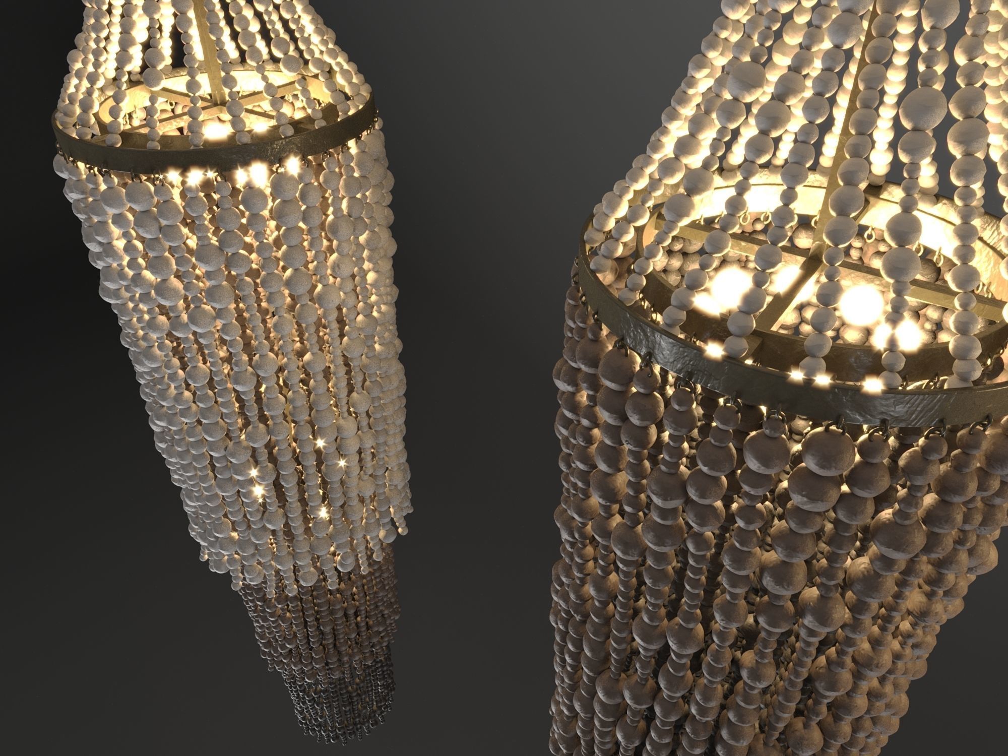 Beaded clay pendant 3D model_3