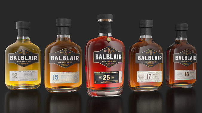 Balblair Single Malt Scotch Whisky Bottle 3D model 2