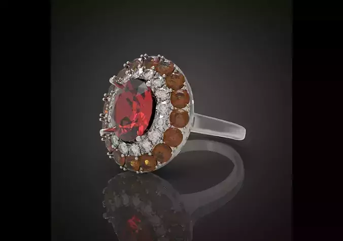 Ring with gems