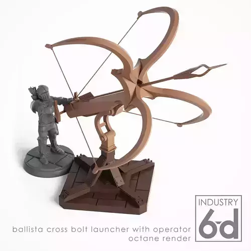 Wind Lance Ballista with Operator 3D print model