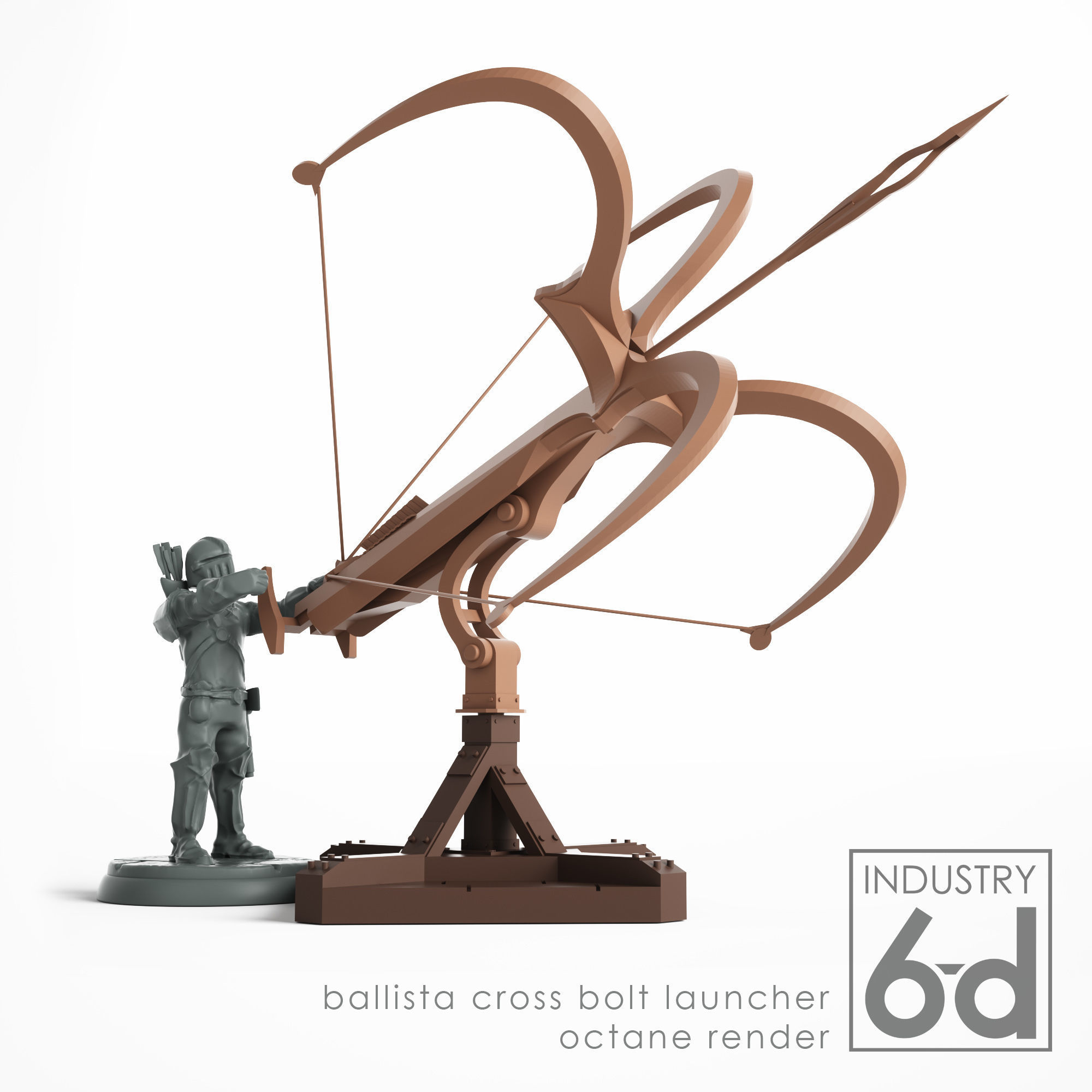 Wind Lance Ballista with Operator 3D model 3D printable | CGTrader