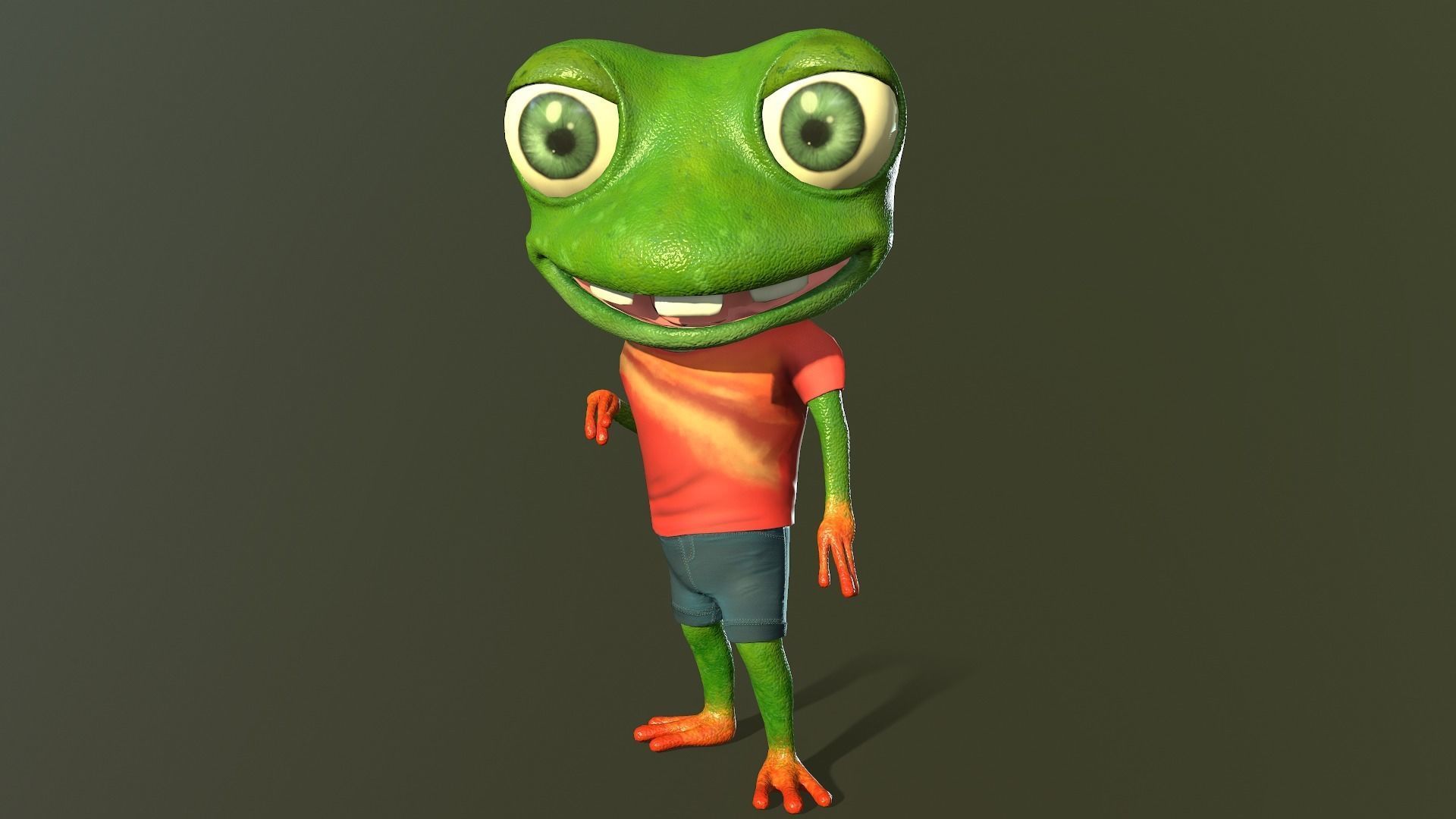 Mr Cracker Frog Low-poly 3D model_11