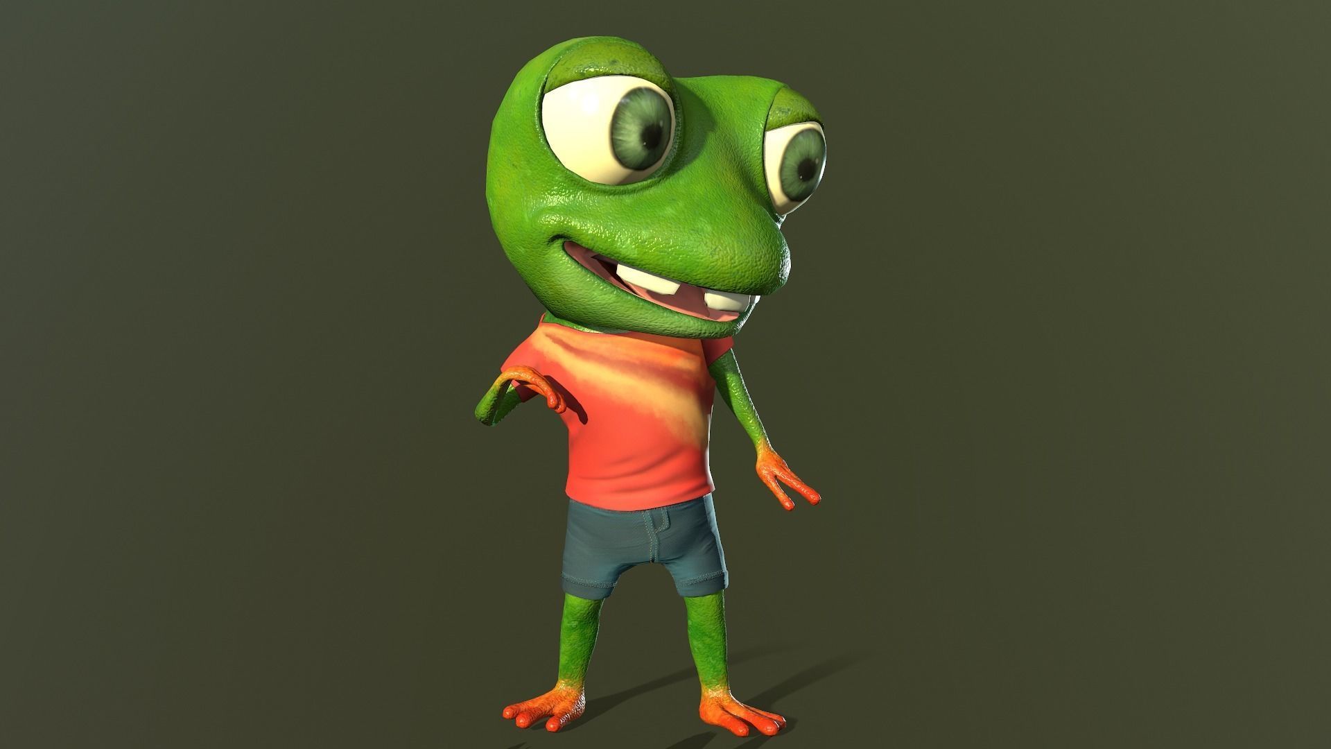 Mr Cracker Frog Low-poly 3D model_12