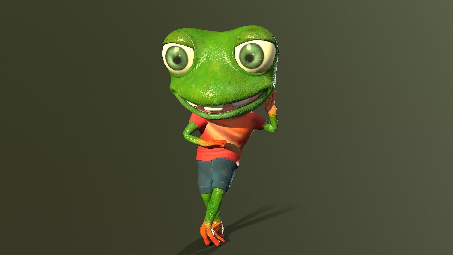 Mr Cracker Frog Low-poly 3D model_16