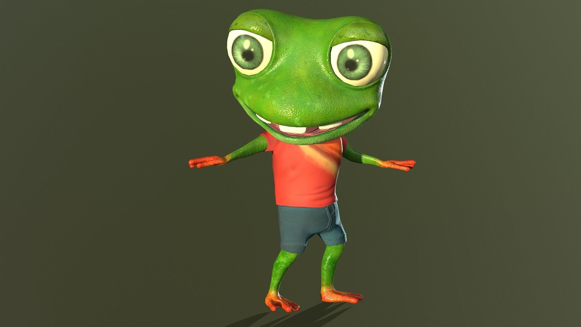 Mr Cracker Frog Low-poly 3D model_10