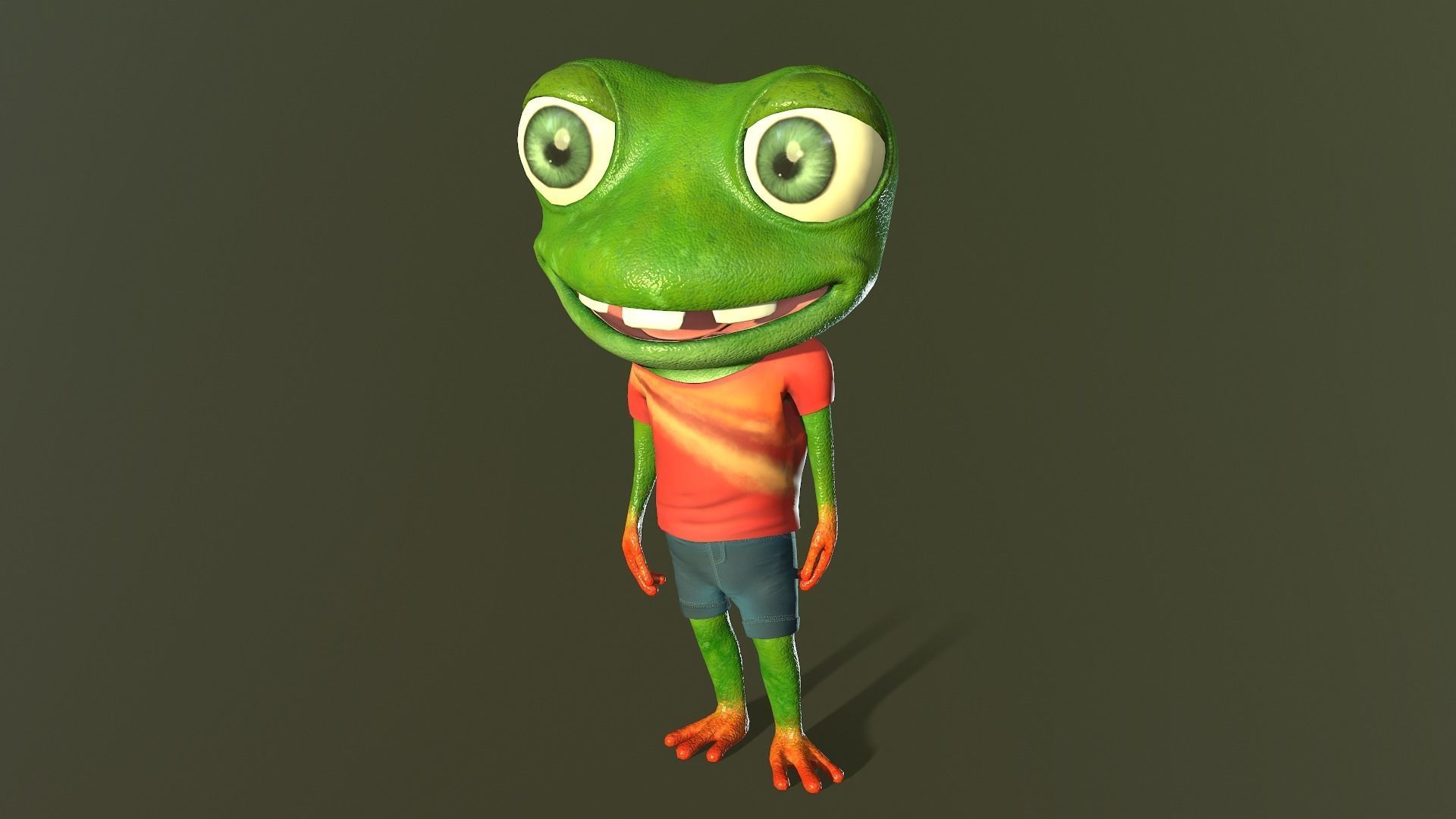 Mr Cracker Frog Low-poly 3D model_9
