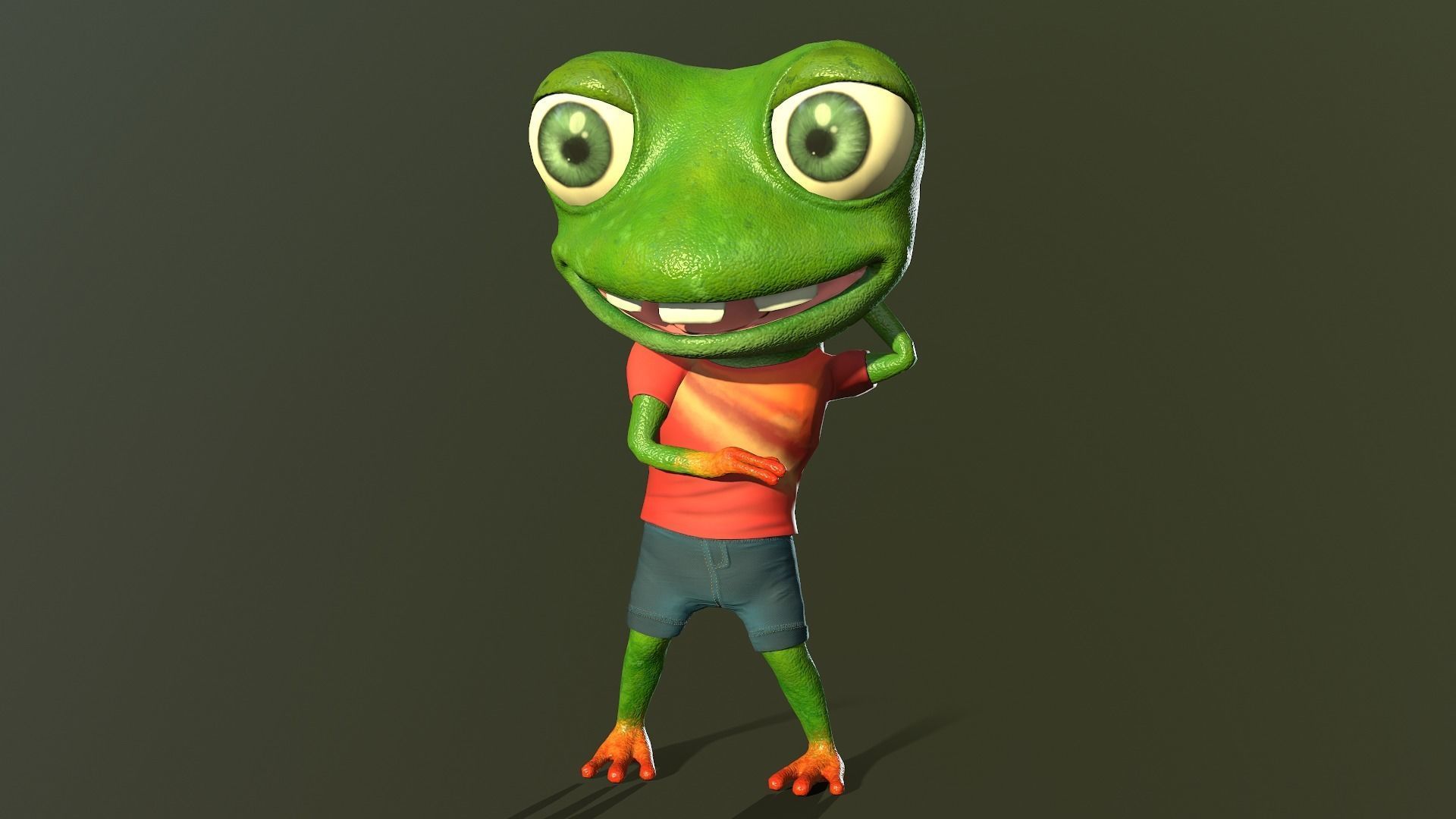 Mr Cracker Frog Low-poly 3D model_14