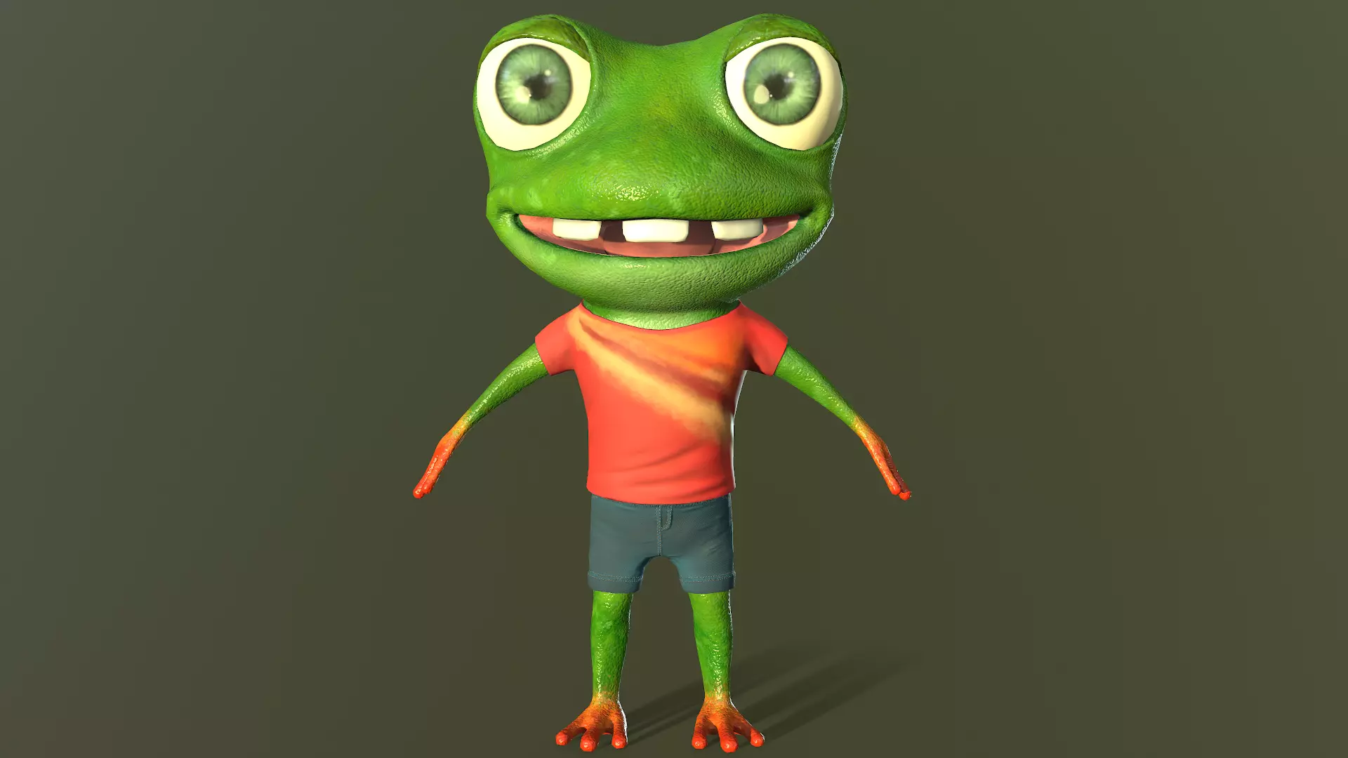 Mr Cracker Frog Low-poly 3D model_0