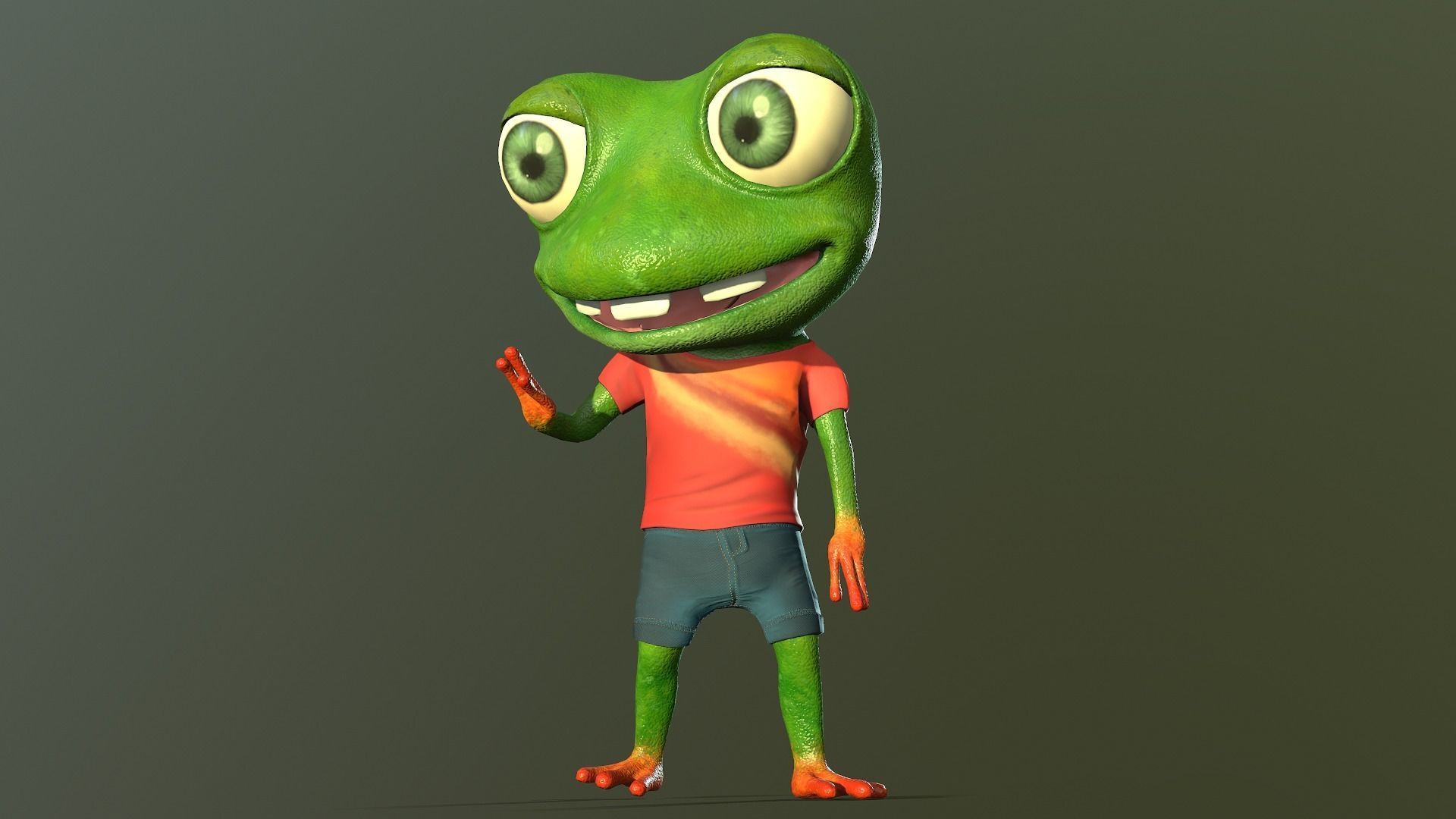 Mr Cracker Frog Low-poly 3D model_13