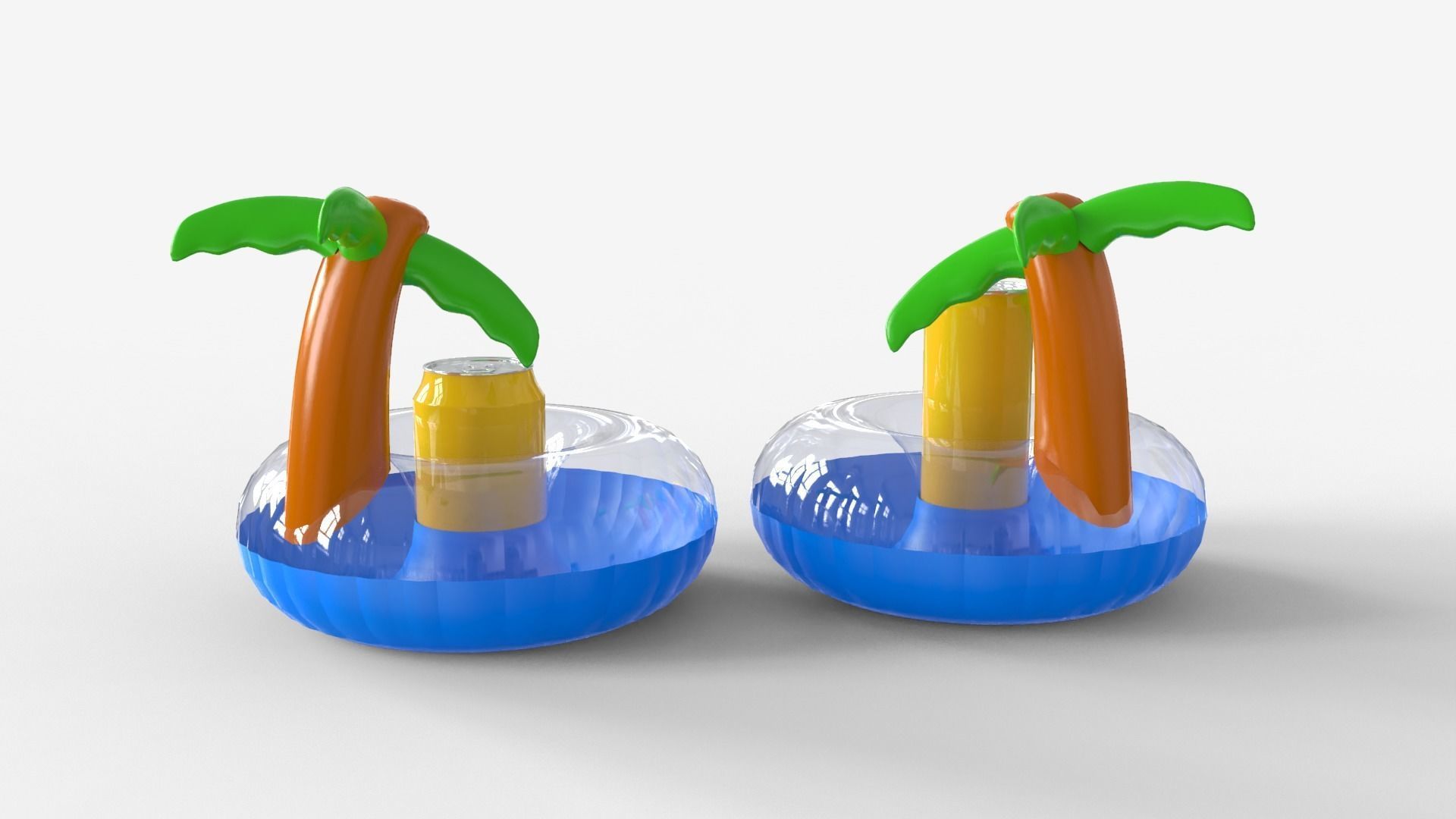 Inflatable Palm Island Drink Holder 3D model_7