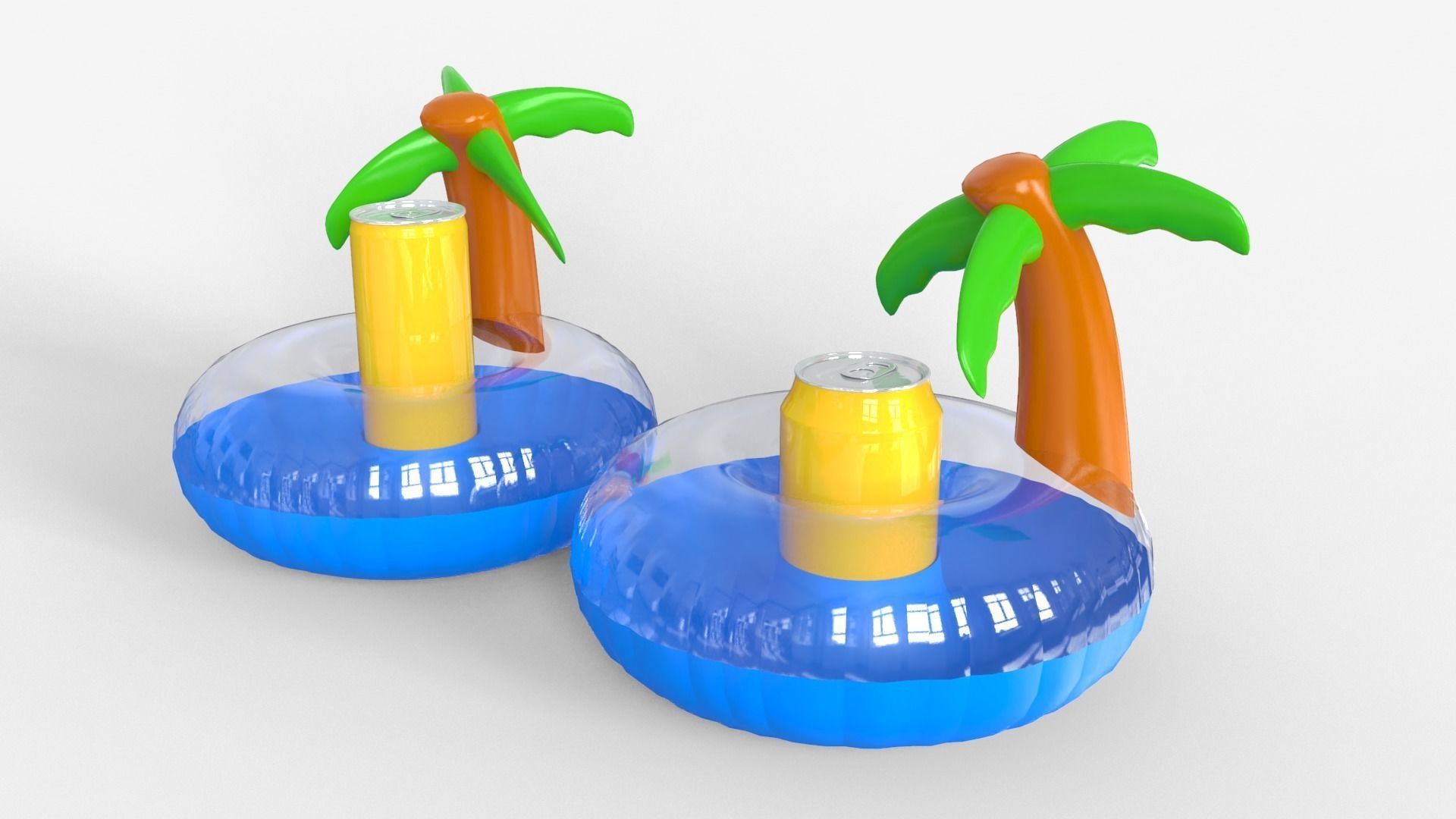 Inflatable Palm Island Drink Holder 3D model_5