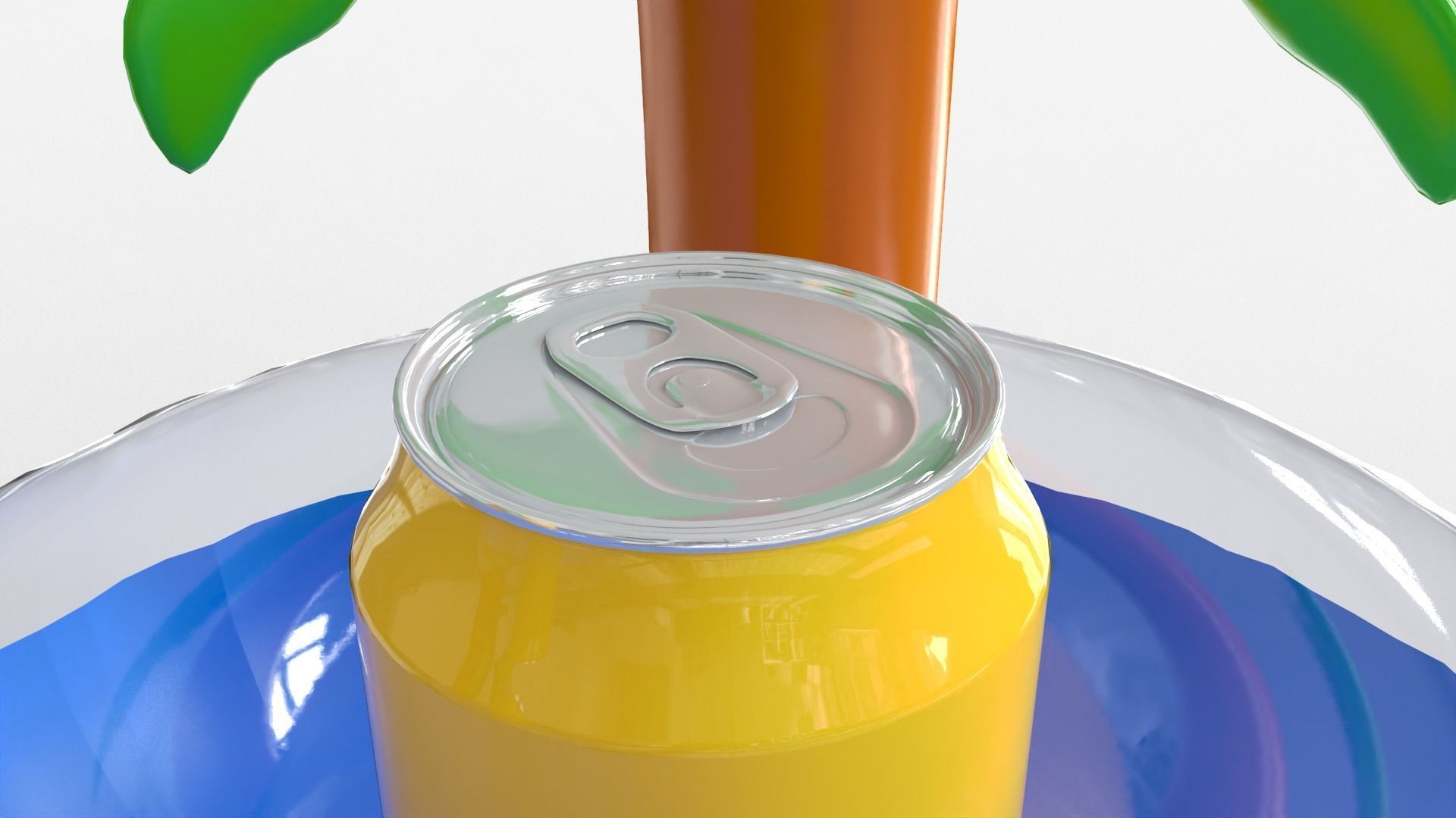 Inflatable Palm Island Drink Holder 3D model_10