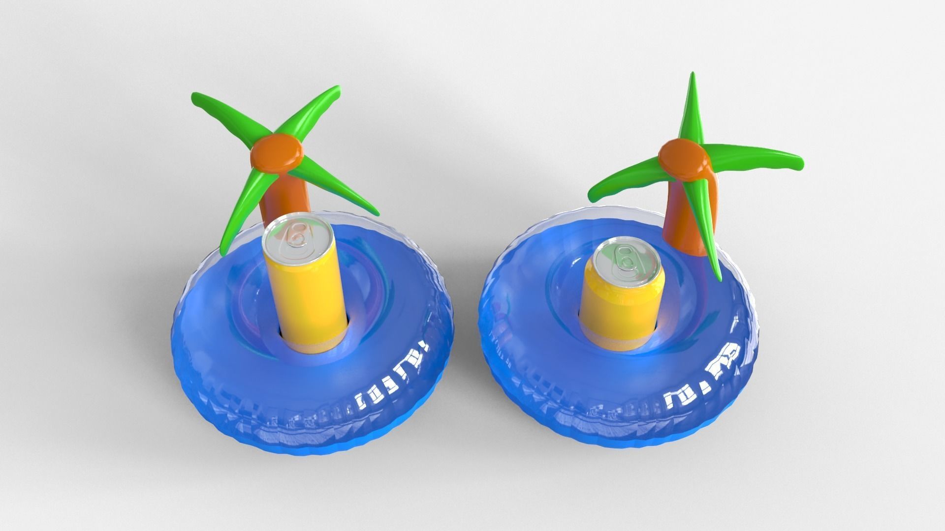 Inflatable Palm Island Drink Holder 3D model_4