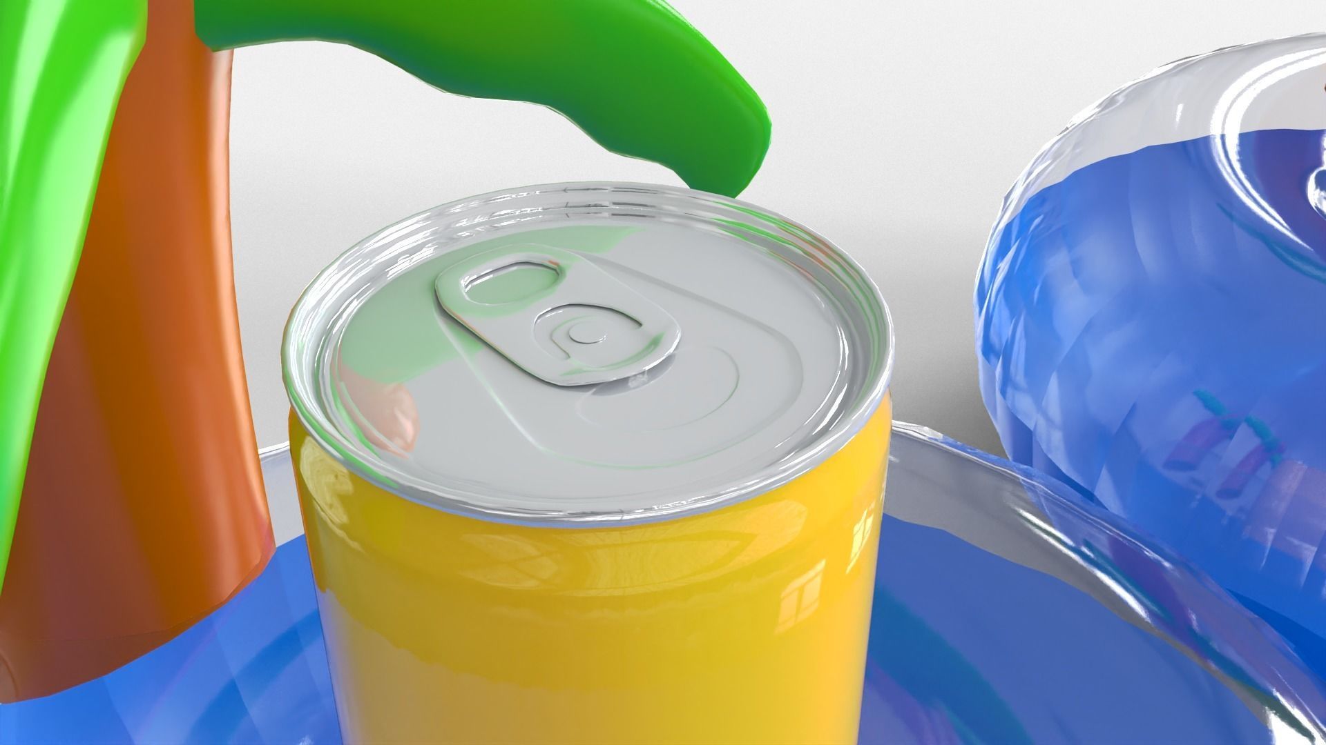 Inflatable Palm Island Drink Holder 3D model_8