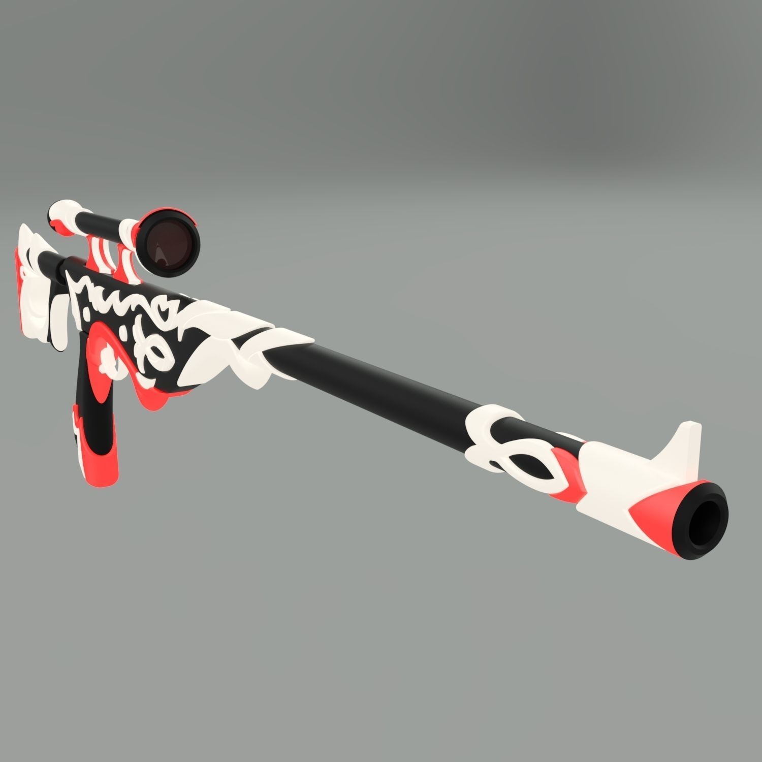 Helluva boss Striker Carmine crafted blessing tip Sniper rifle 3D print model_1