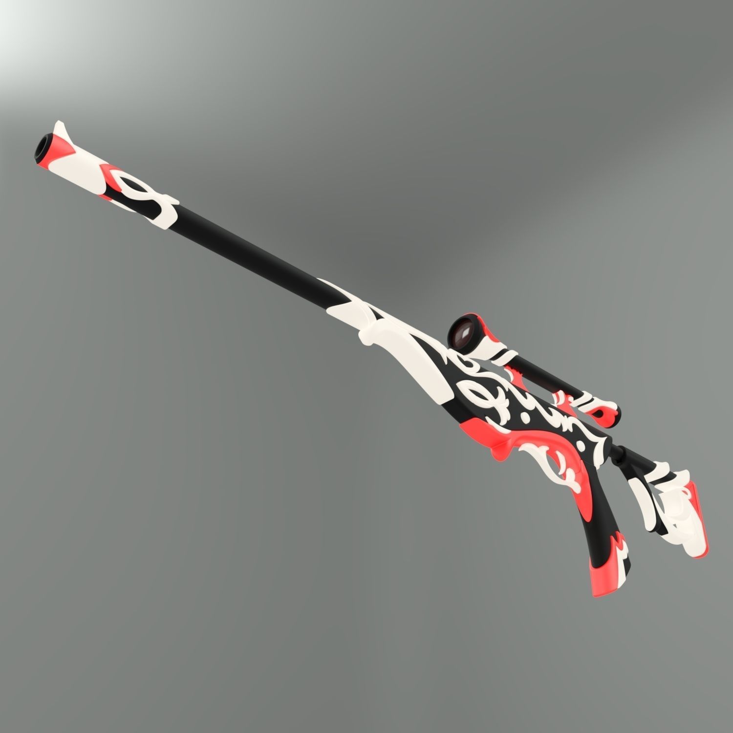 Helluva boss Striker Carmine crafted blessing tip Sniper rifle 3D print model_2