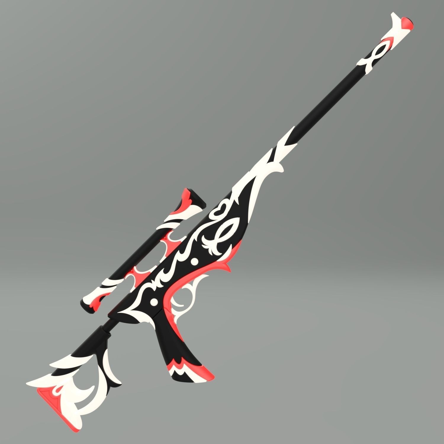 Helluva boss Striker Carmine crafted blessing tip Sniper rifle 3D print model_0