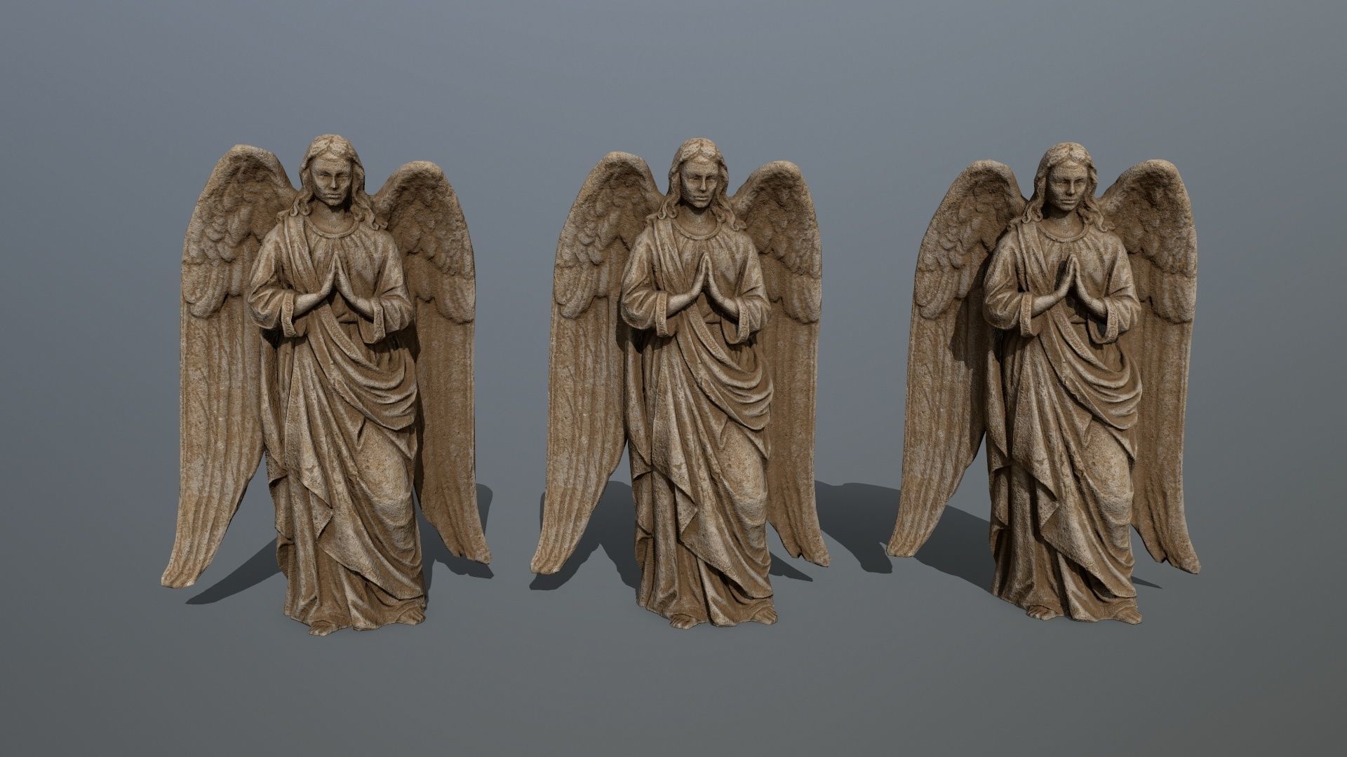 greek statue Low-poly 3D model_8