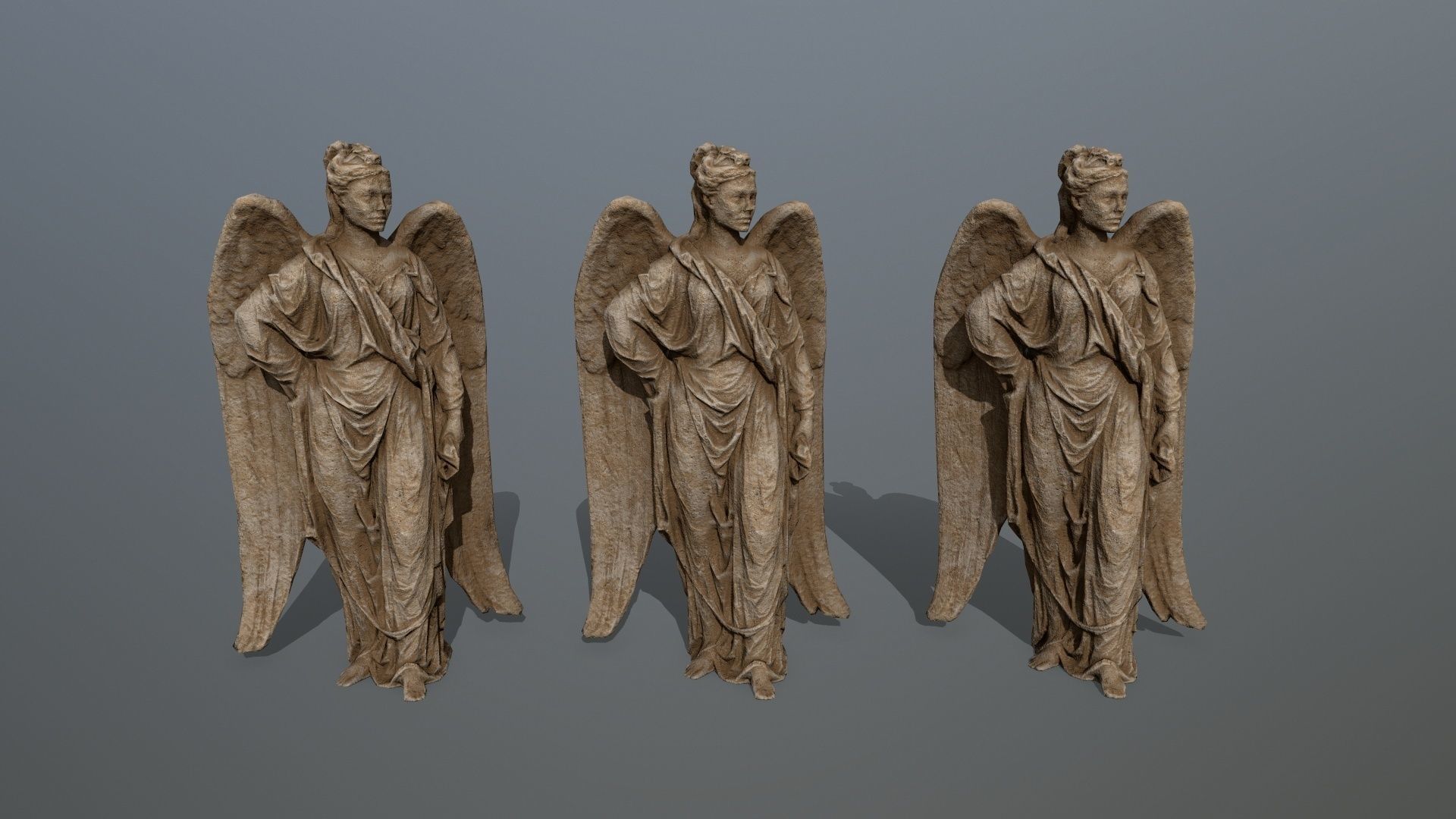 greek statue Low-poly 3D model_8