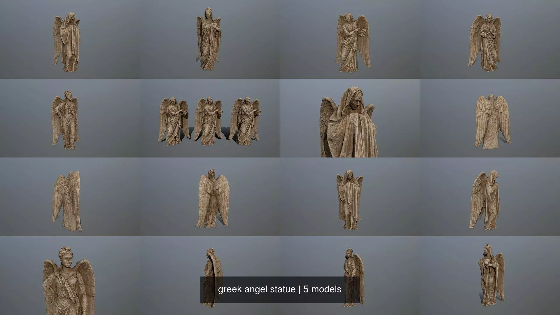 greek angel statue 3D Model Collection_1